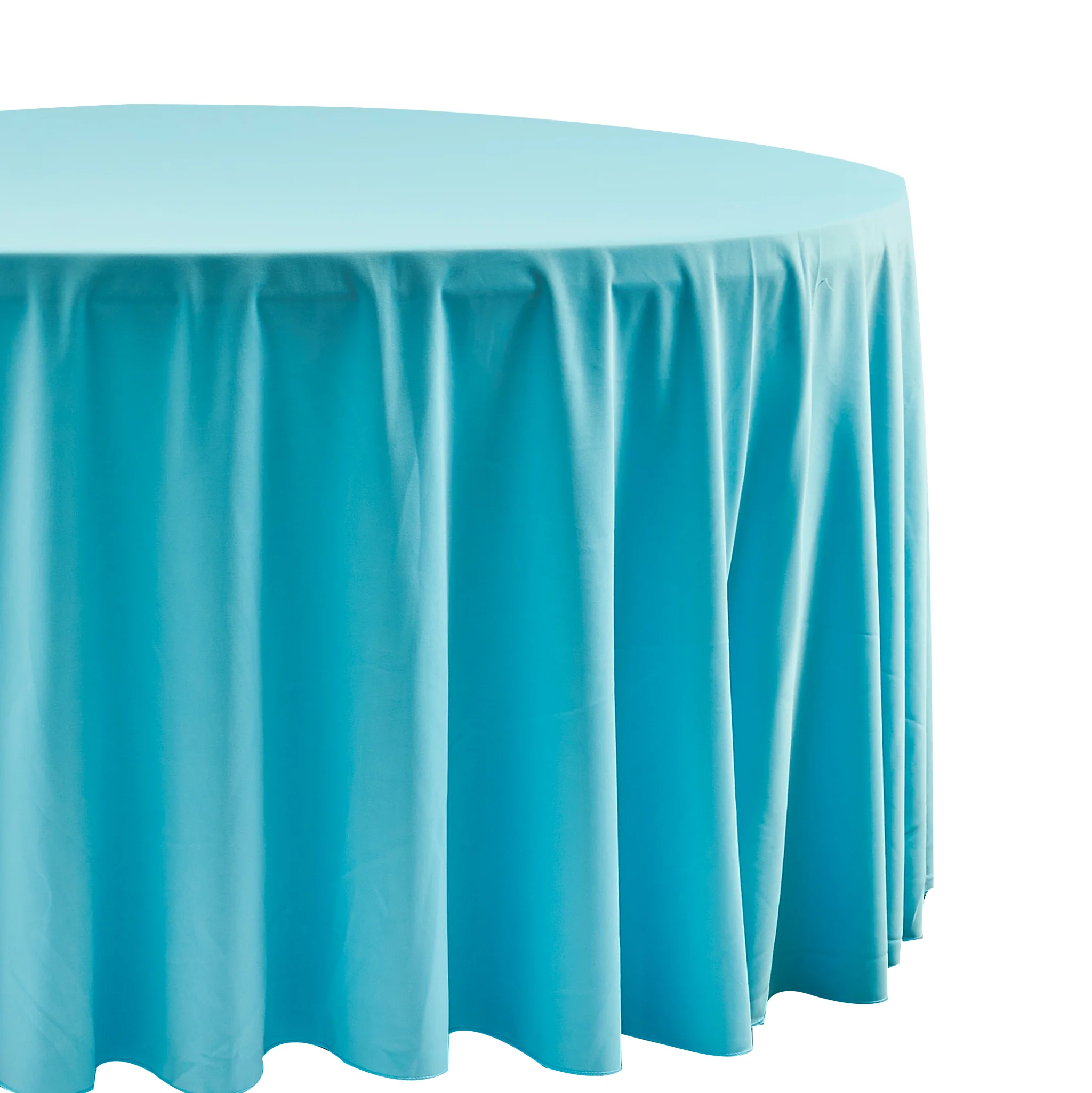 Scuba 108" Round Tablecloth - Turquoise - Image 2