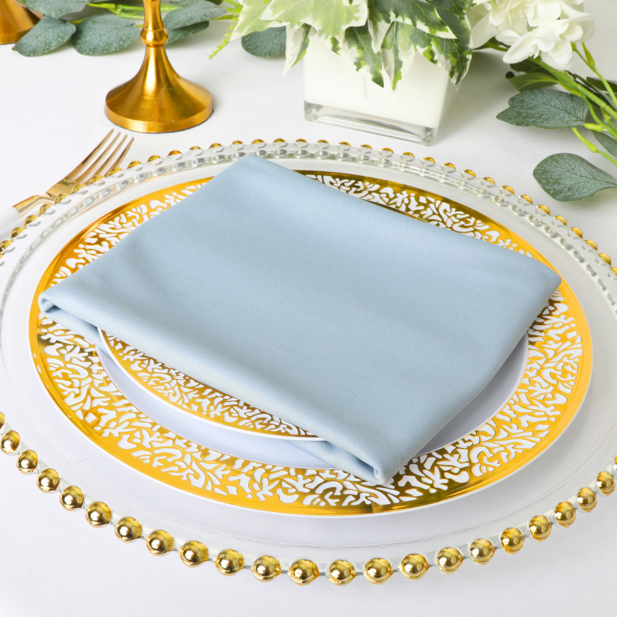 Scuba Napkin 20"x20" (5 pcs/pk) - Dusty Blue - Image 4
