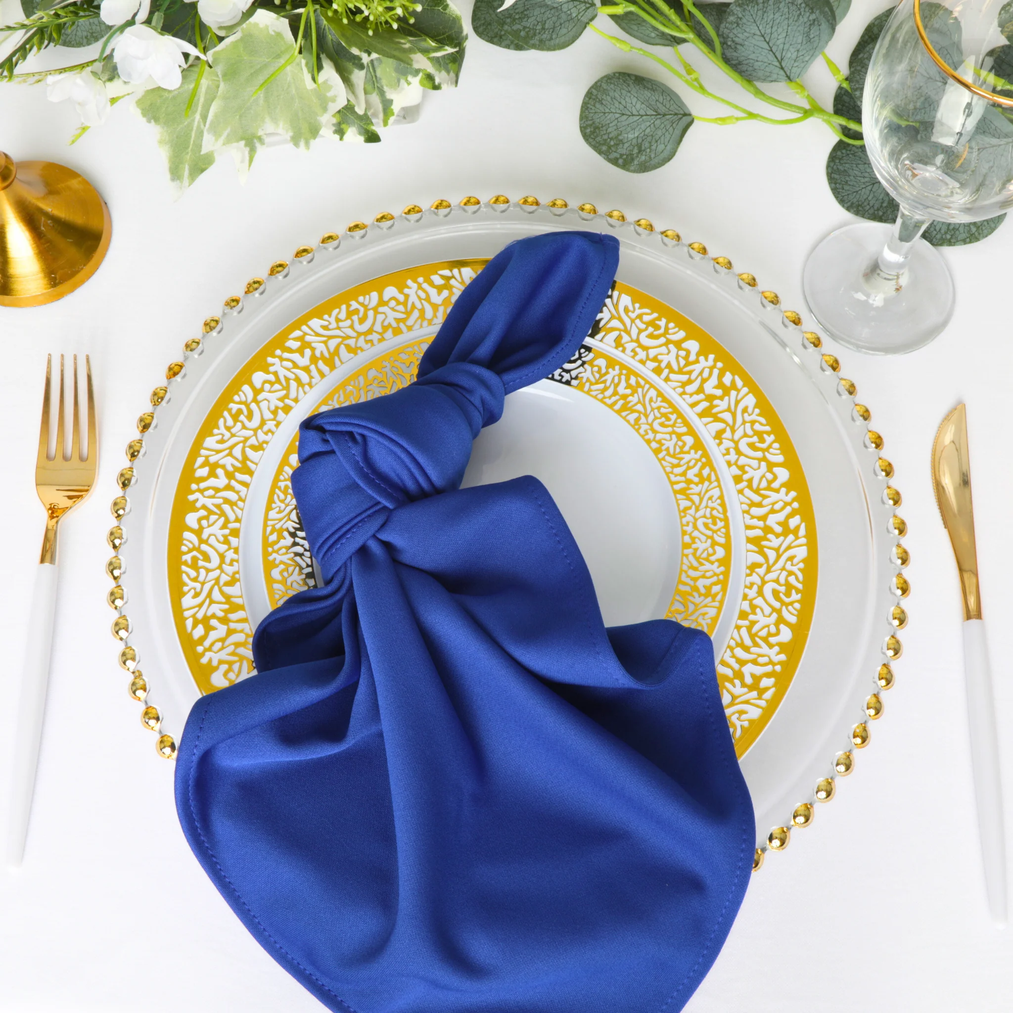 Scuba Napkin 20"x20" (5 pcs/pk) - Royal Blue - Image 2