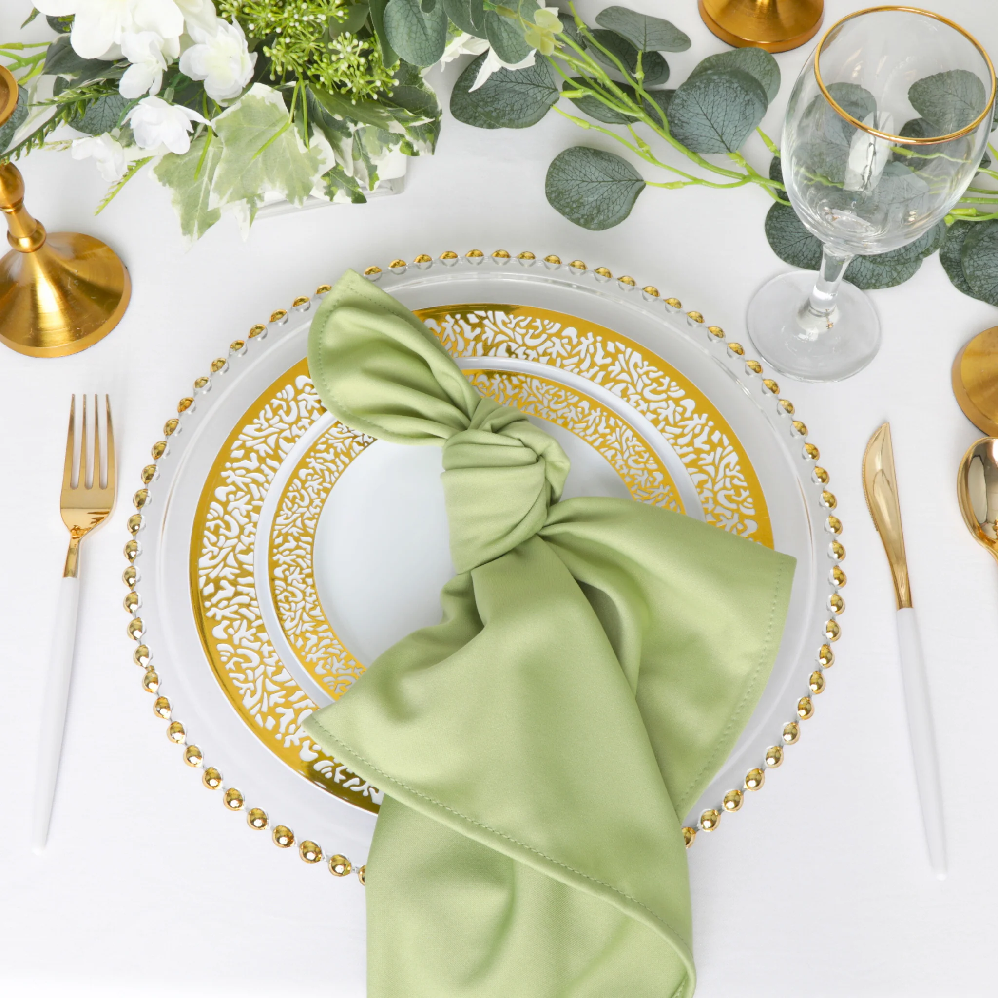 Scuba Napkin 20"x20" (5 pcs/pk) - Sage Green - Image 2