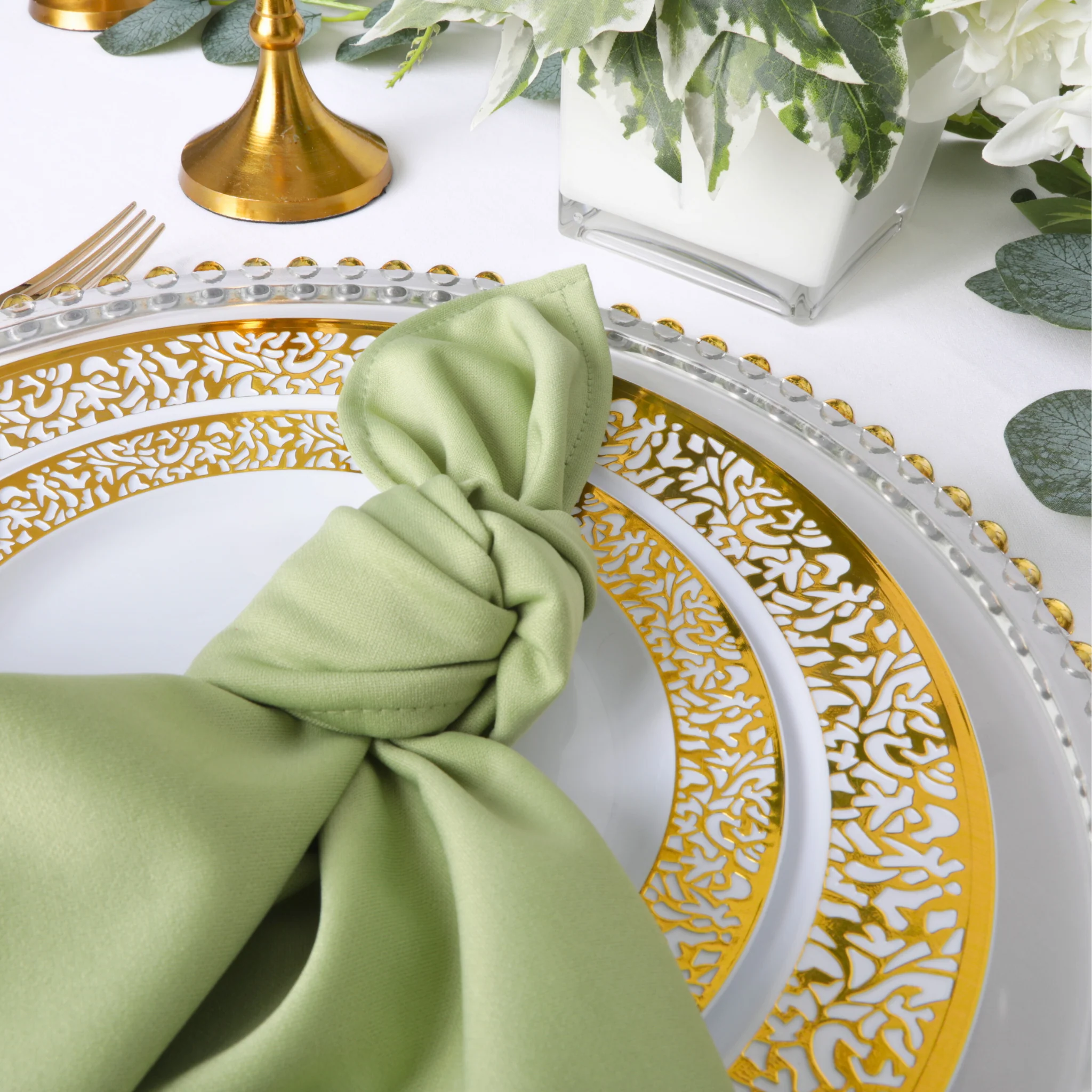 Scuba Napkin 20"x20" (5 pcs/pk) - Sage Green - Image 3