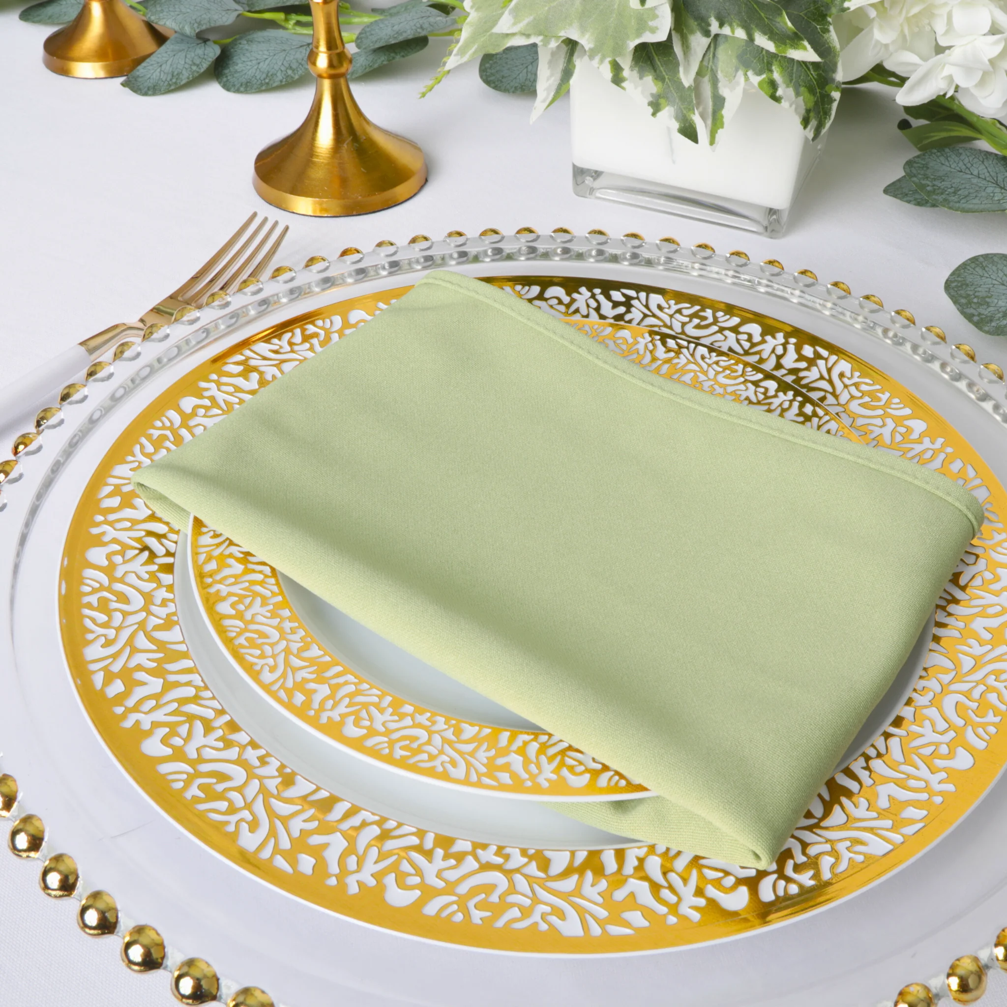 Scuba Napkin 20"x20" (5 pcs/pk) - Sage Green - Image 4