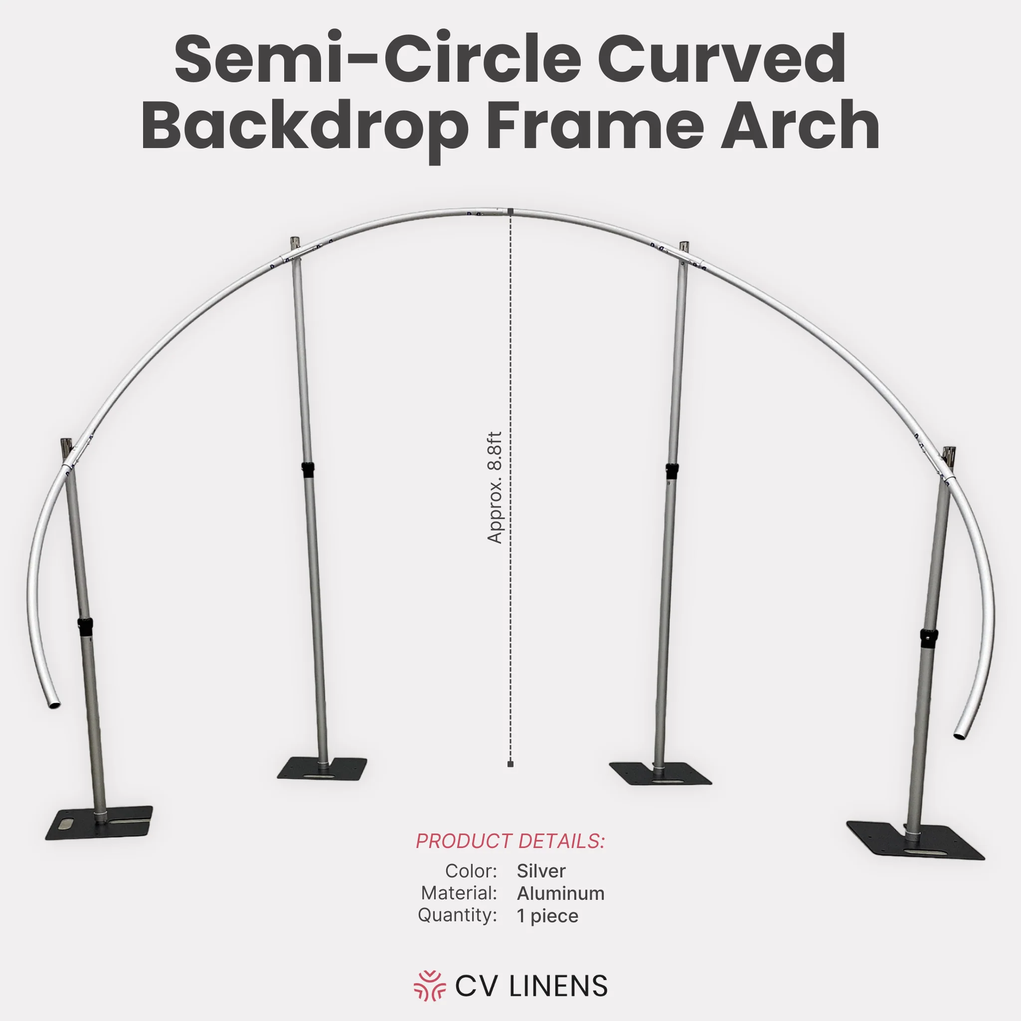 Semi-circle Curved 8.8ft Backdrop Frame Arch - Image 2