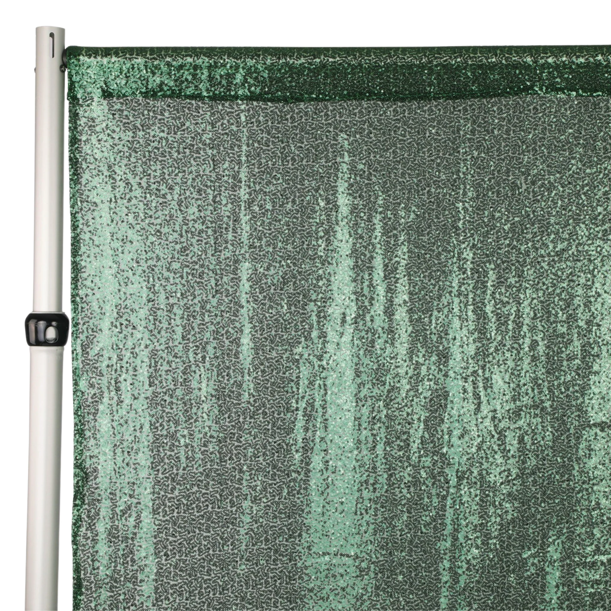Glitz Sequin Mesh Net 10ft H x 52" W Drape/Backdrop panel - Emerald Green - Image 2