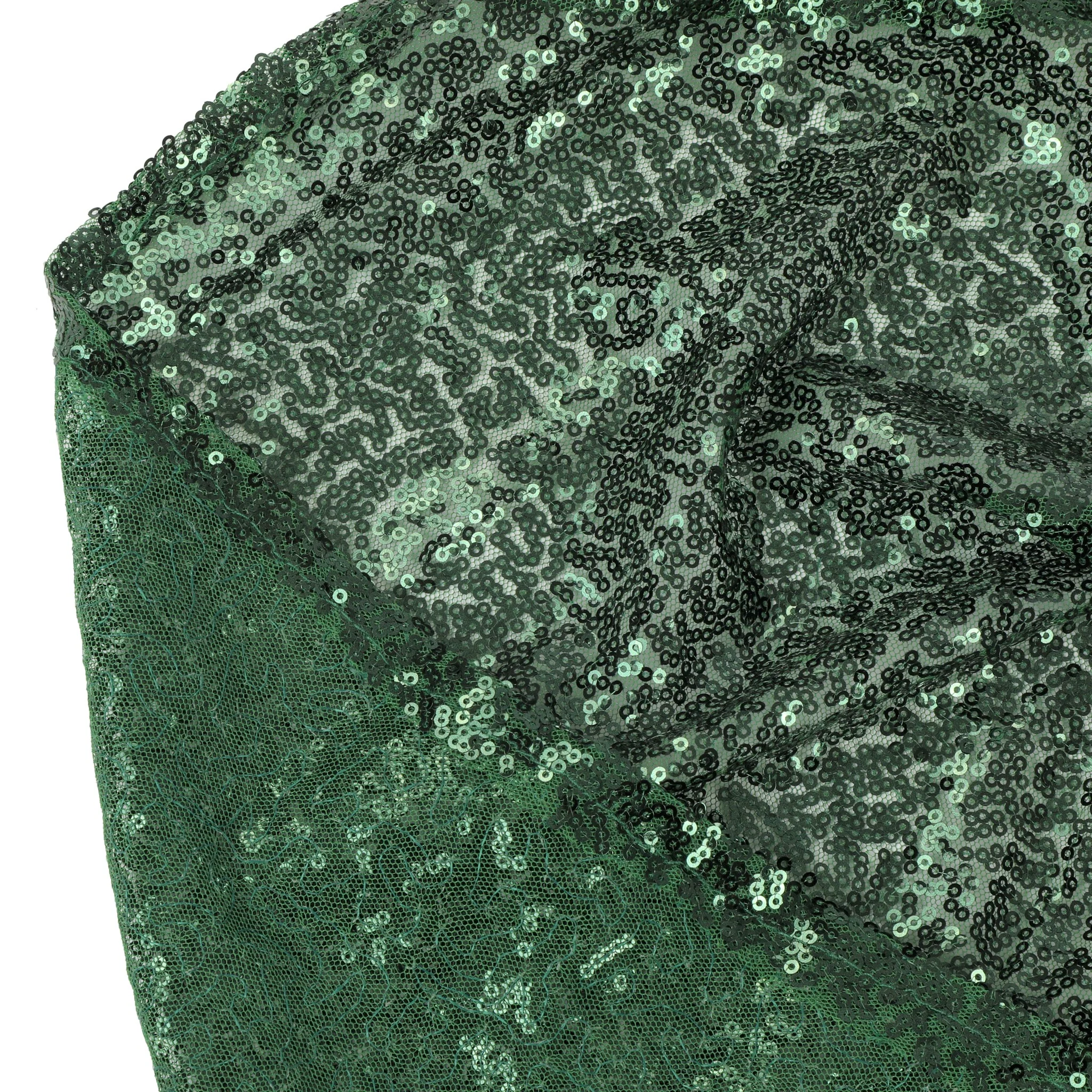 Glitz Sequin Mesh Net 12ft H x 52" W Drape/Backdrop panel - Emerald Green - Image 2