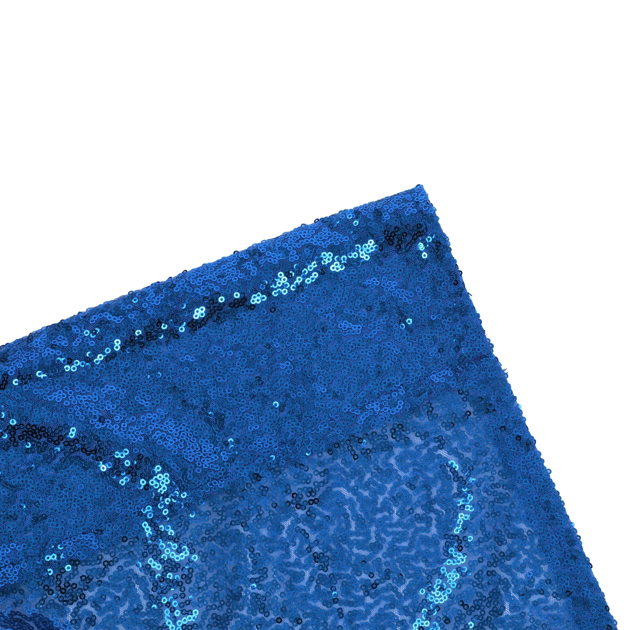 Glitz Sequin Mesh Net 12ft H x 52" W Drape/Backdrop panel - Royal Blue - Image 5