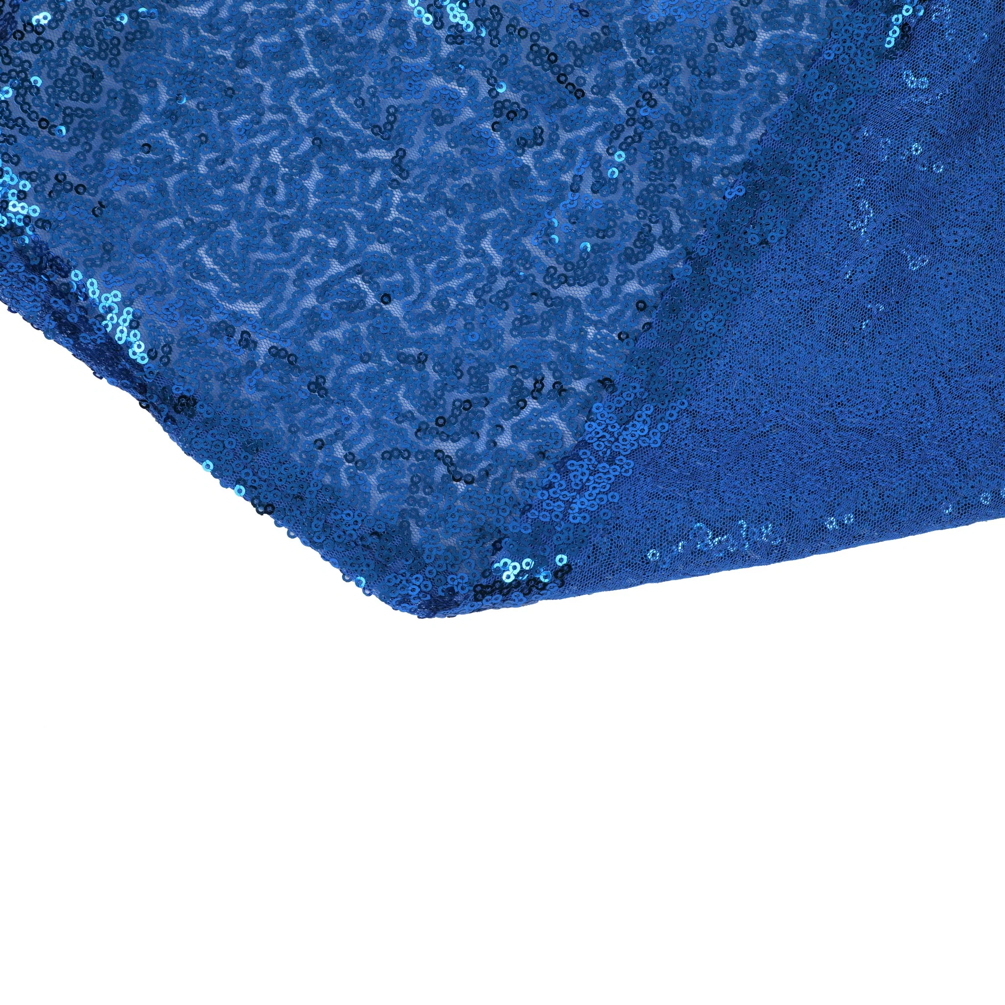 Glitz Sequin Mesh Net 12ft H x 52" W Drape/Backdrop panel - Royal Blue - Image 6