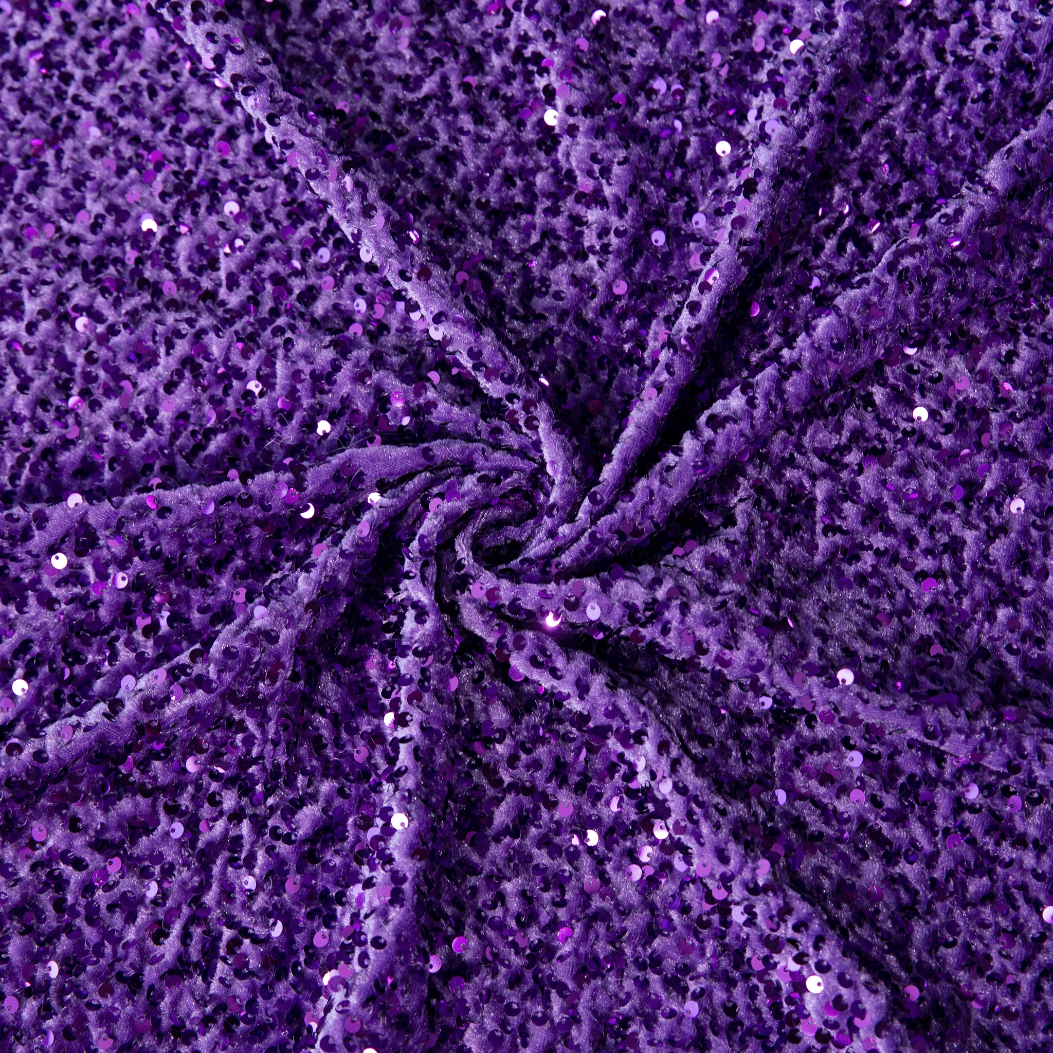 Sequin Velvet 10ft H x 52" W Drape/Backdrop Curtain Panel - Purple - Image 2