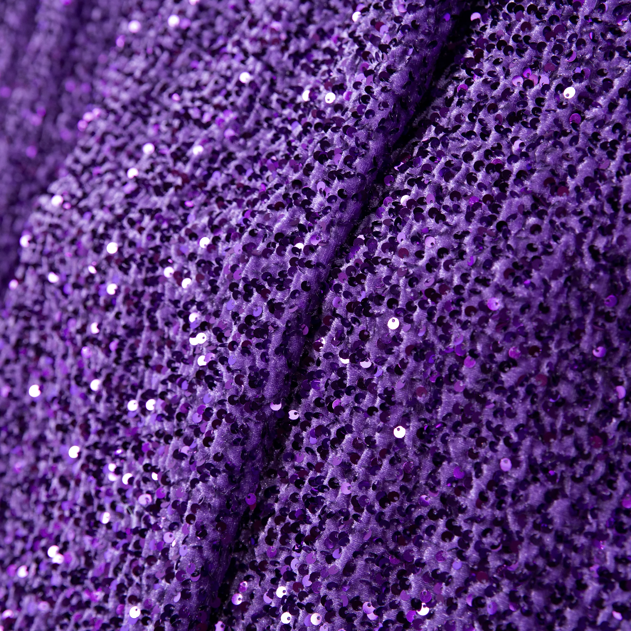 Sequin Velvet 10ft H x 52" W Drape/Backdrop Curtain Panel - Purple - Image 3