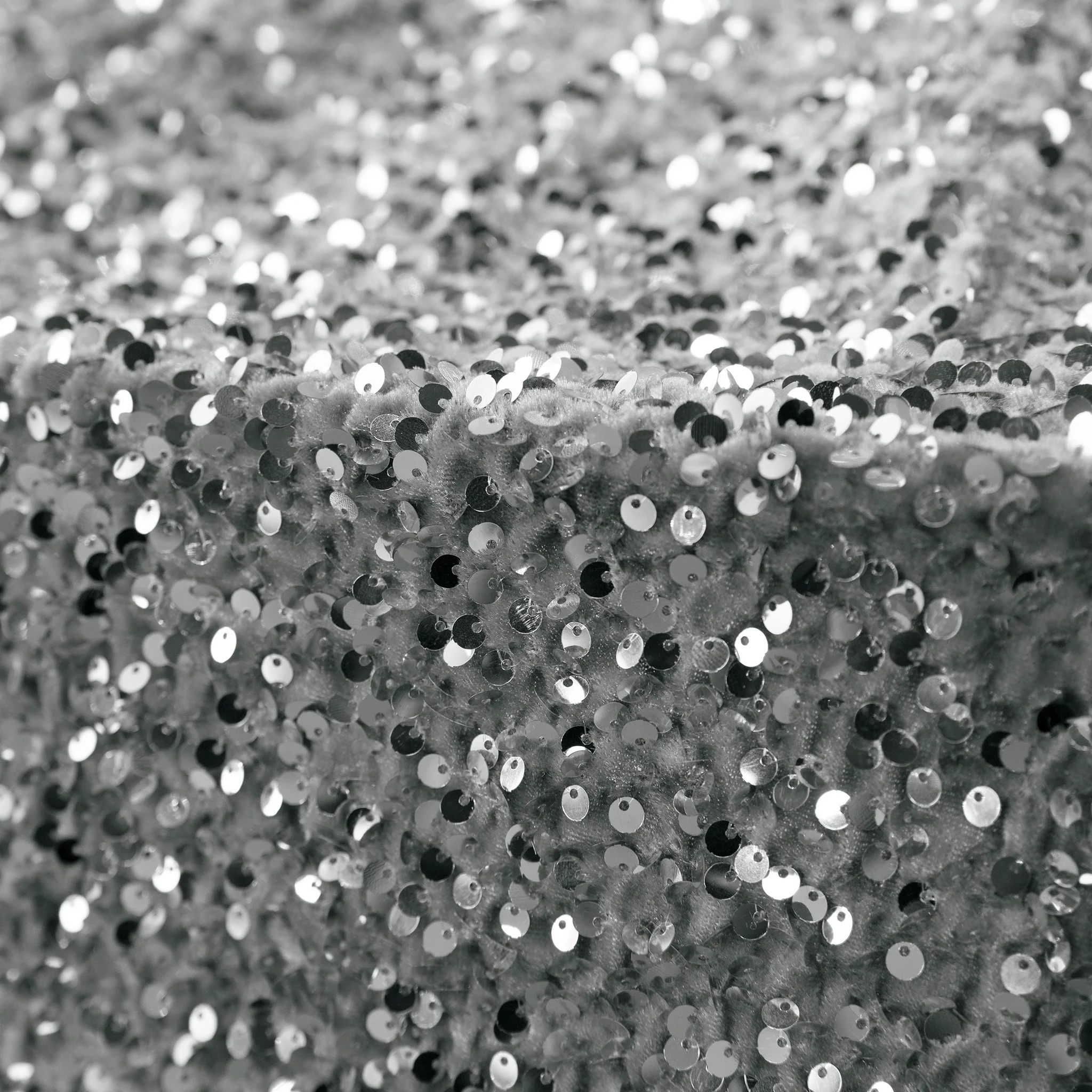 Sequin Velvet 10ft H x 52" W Drape/Backdrop Curtain Panel - Silver - Image 4