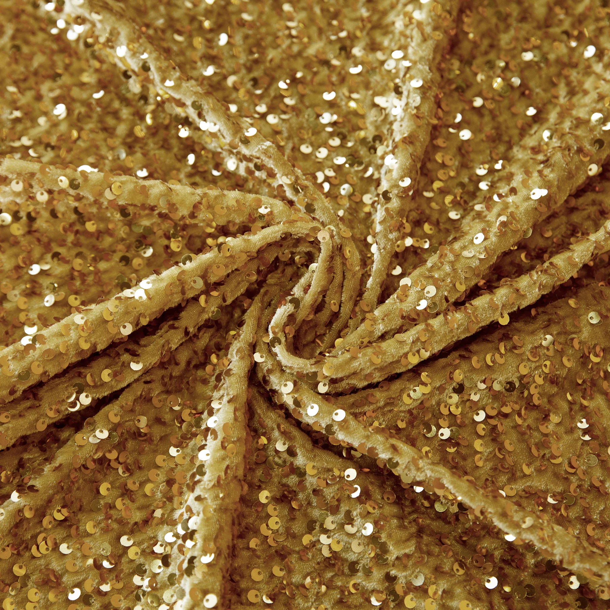 Sequin Velvet 12ft H x 52" W Drape/Backdrop Curtain Panel - Gold - Image 3