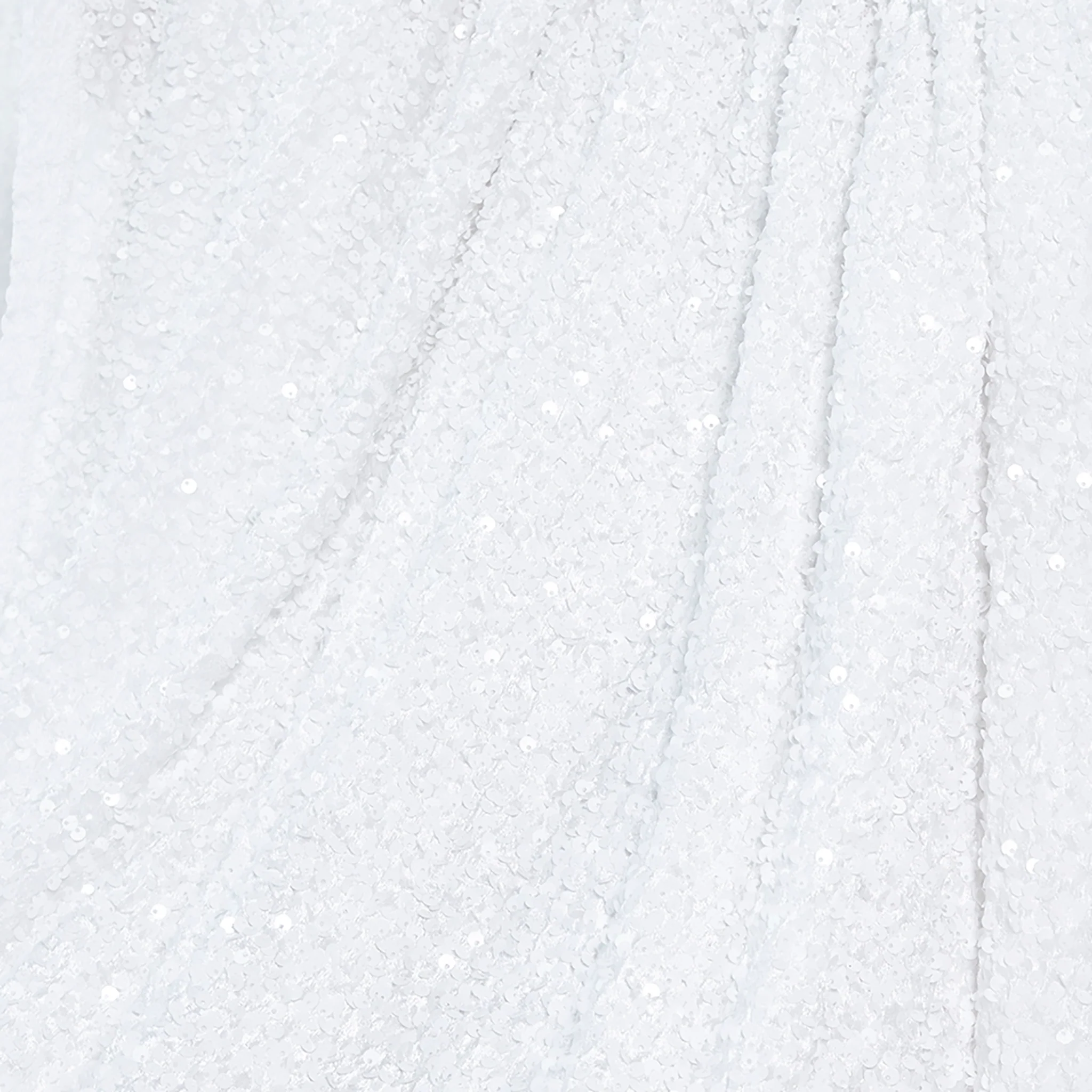 Sequin Velvet 132" Round Tablecloth - White - Image 3