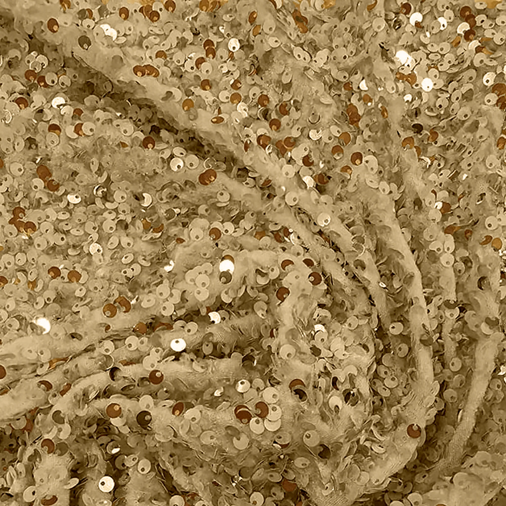 Sequin Velvet 90"x156" Rectangular Tablecloth - Champagne - Image 3