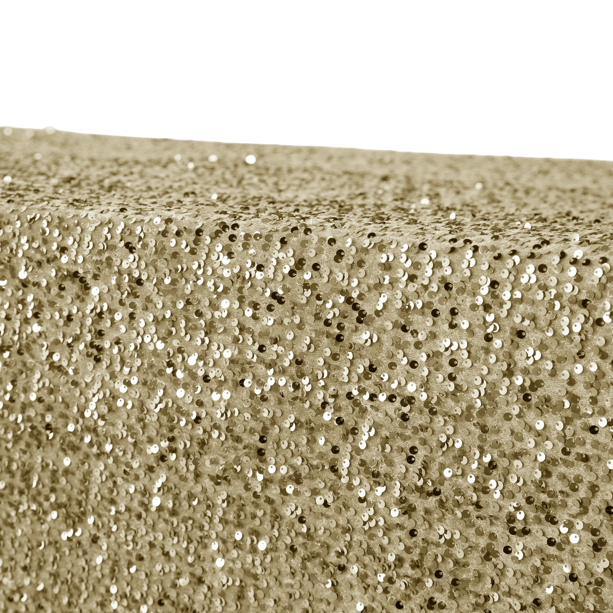 Sequin Velvet 90"x156" Rectangular Tablecloth - Champagne - Image 4