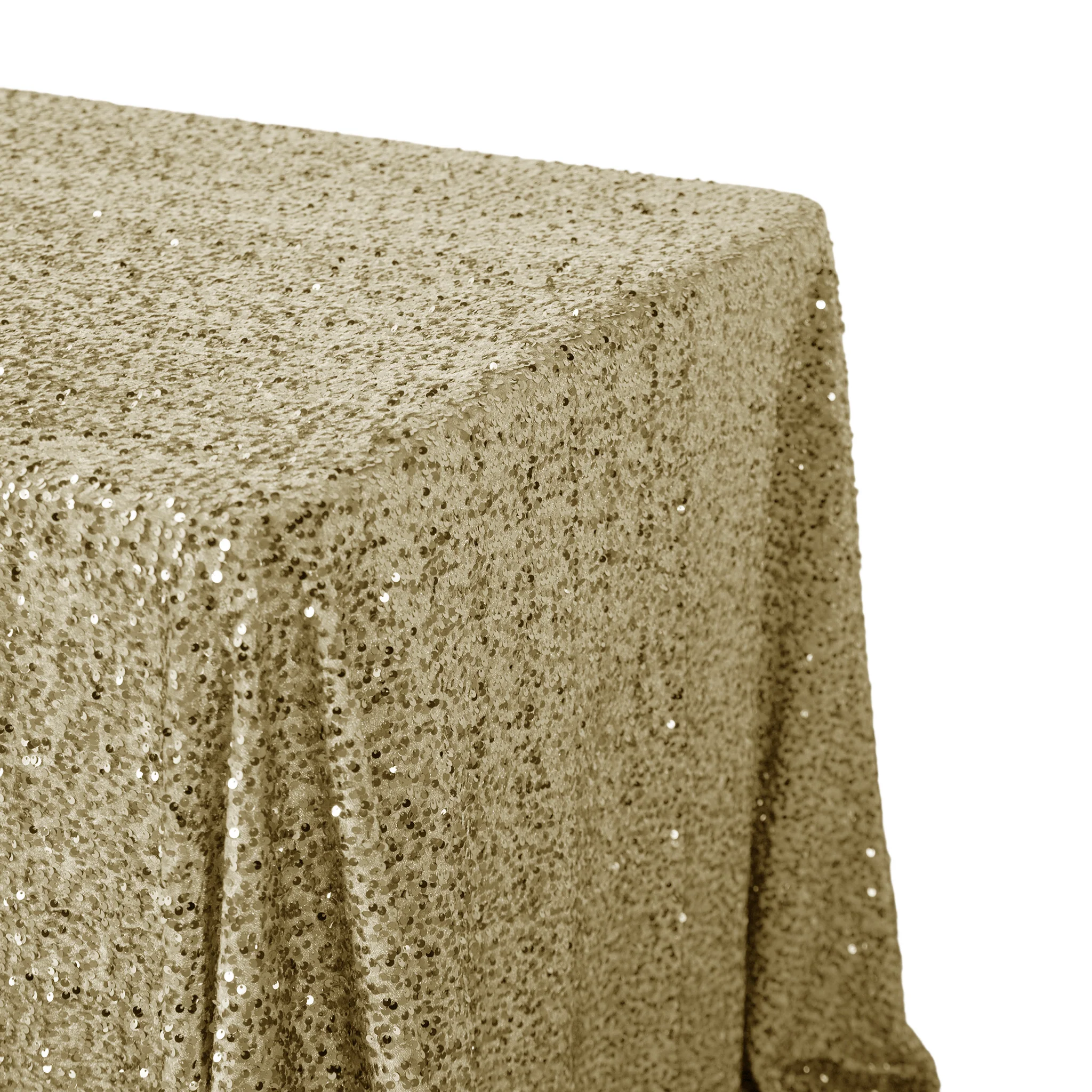 Sequin Velvet 90"x156" Rectangular Tablecloth - Champagne - Image 5