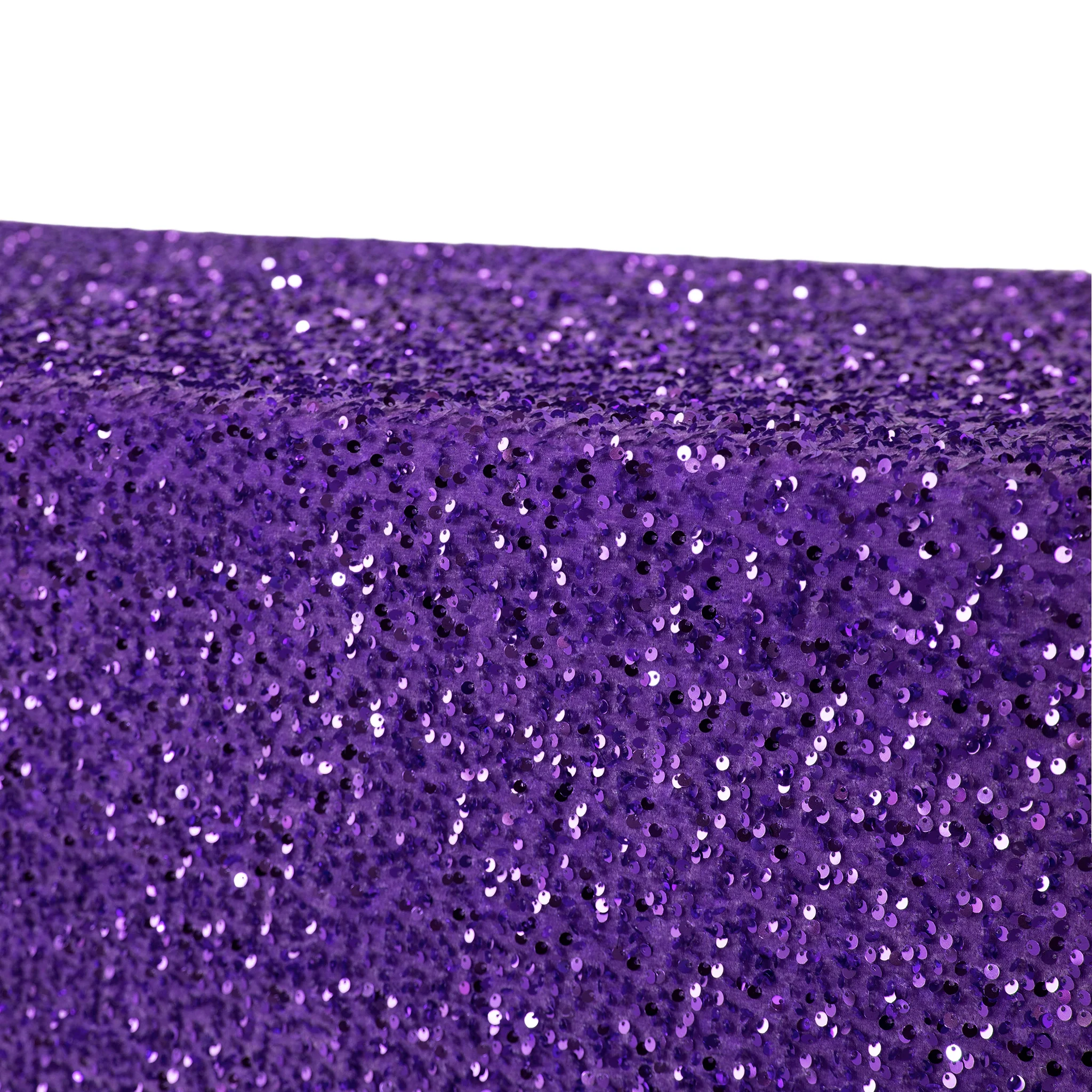 Sequin Velvet 90"x156" Rectangular Tablecloth - Purple - Image 2
