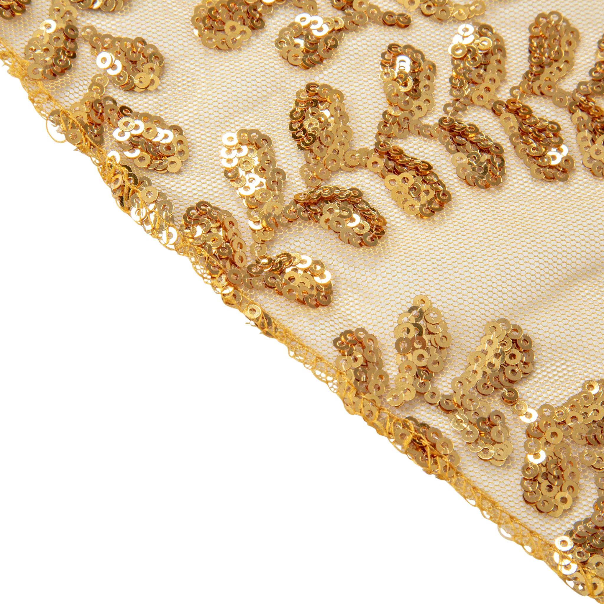 Sequin Vine Table Overlay Topper 90"x90" Square - Gold - Image 5