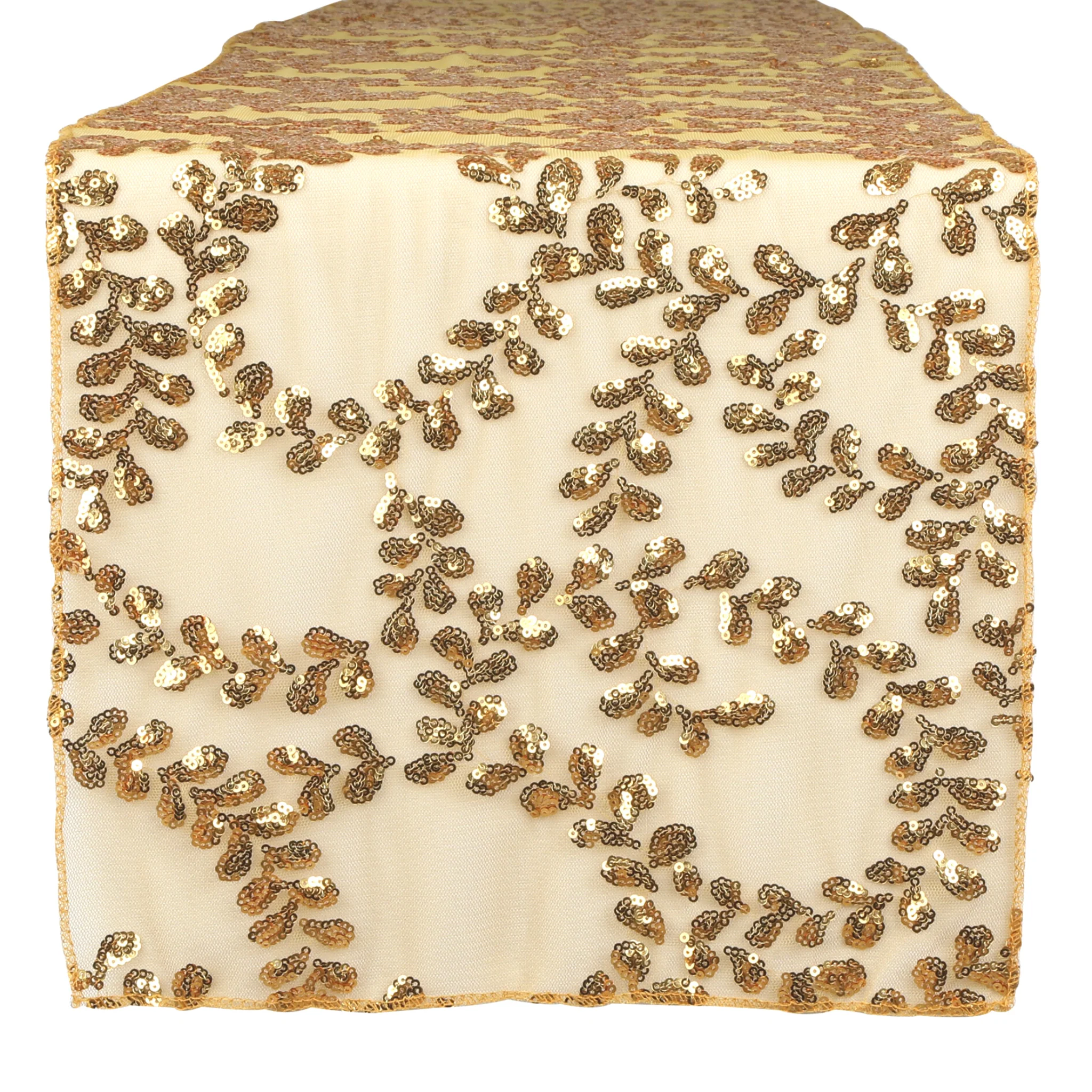 Sequin Vine Table Runner - Gold - Image 7