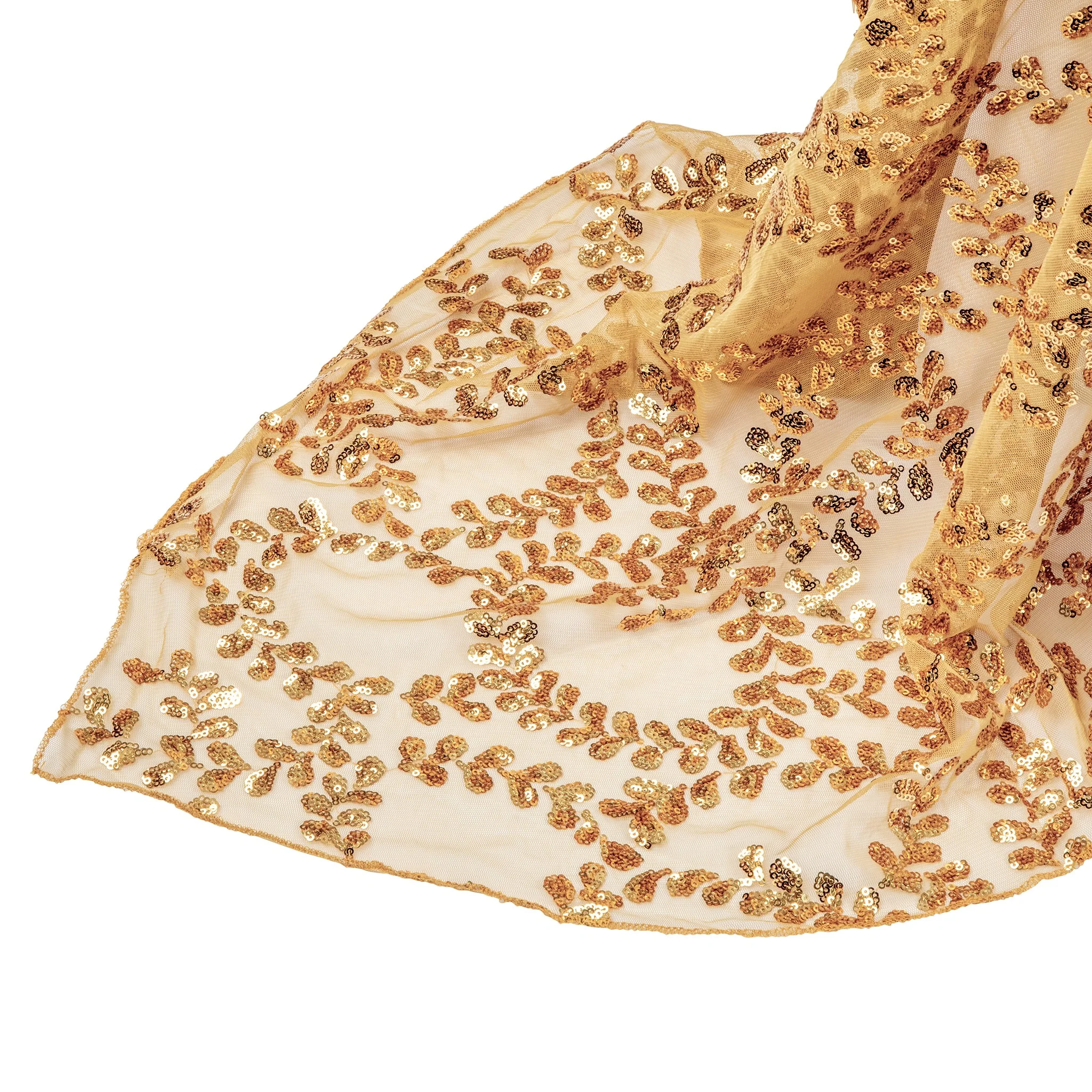 Sequin Vine Tablecloth Overlay 90"x156" Rectangle - Gold - Image 7