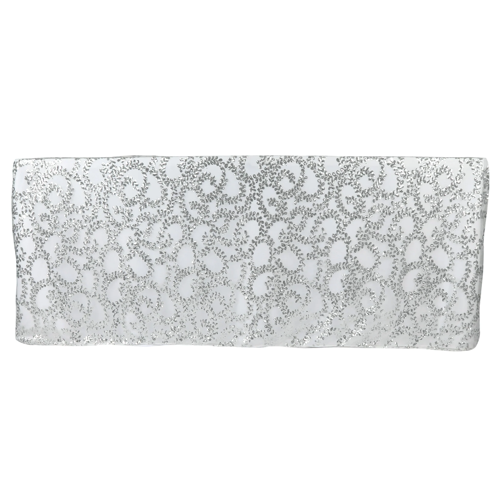 Sequin Vine Tablecloth Overlay 90"x156" Rectangle  - Silver - Image 5