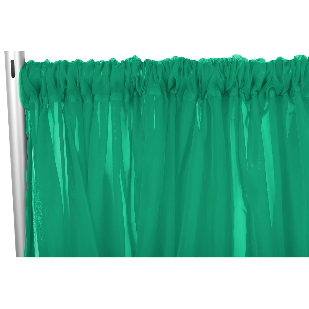 Sheer Voile Flame Retardant (FR) 10ft H x 118" W Drape/Backdrop Curtain Panel - Emerald Green