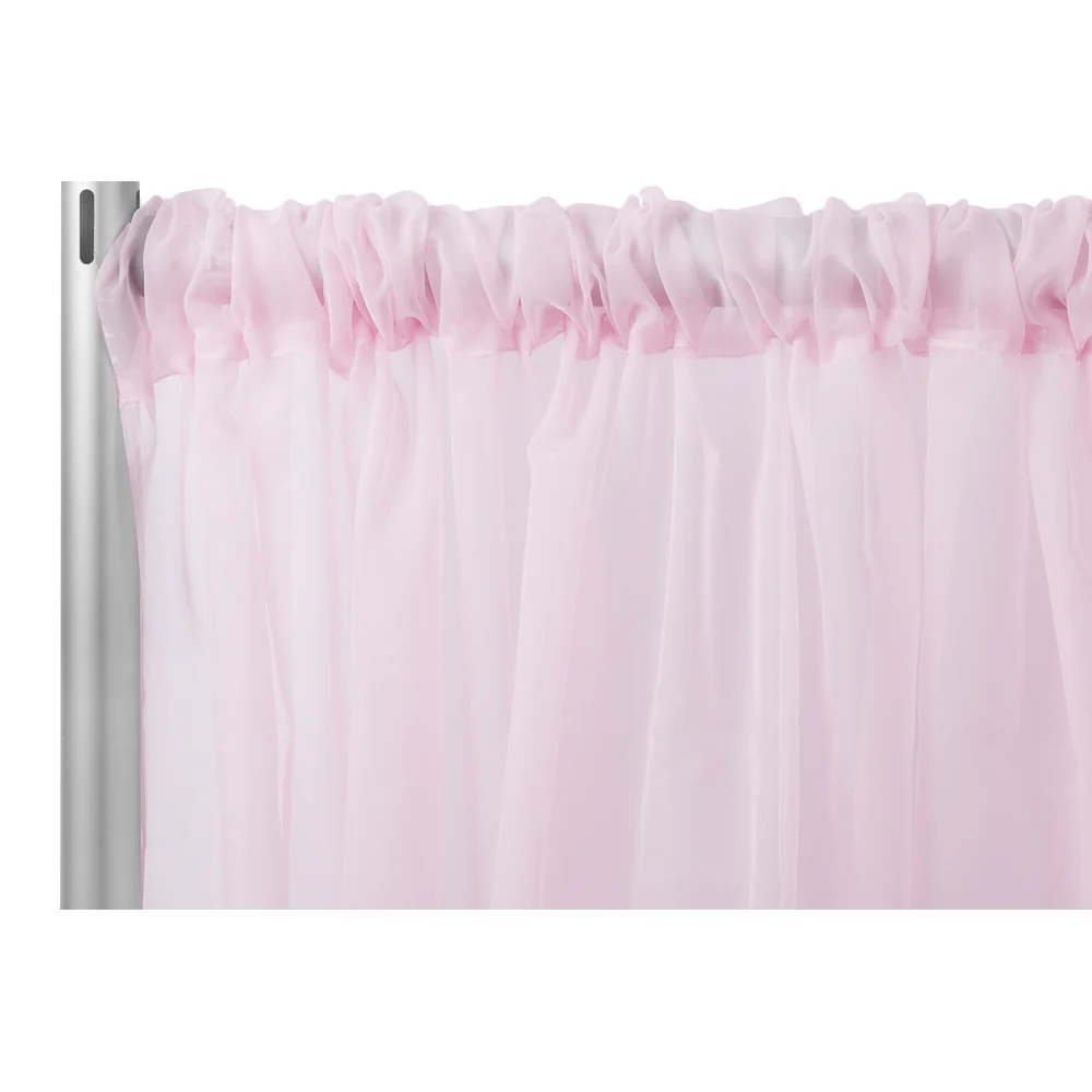 Sheer Voile Flame Retardant (FR) 10ft H x 118" W Drape/Backdrop Curtain Panel - Pink