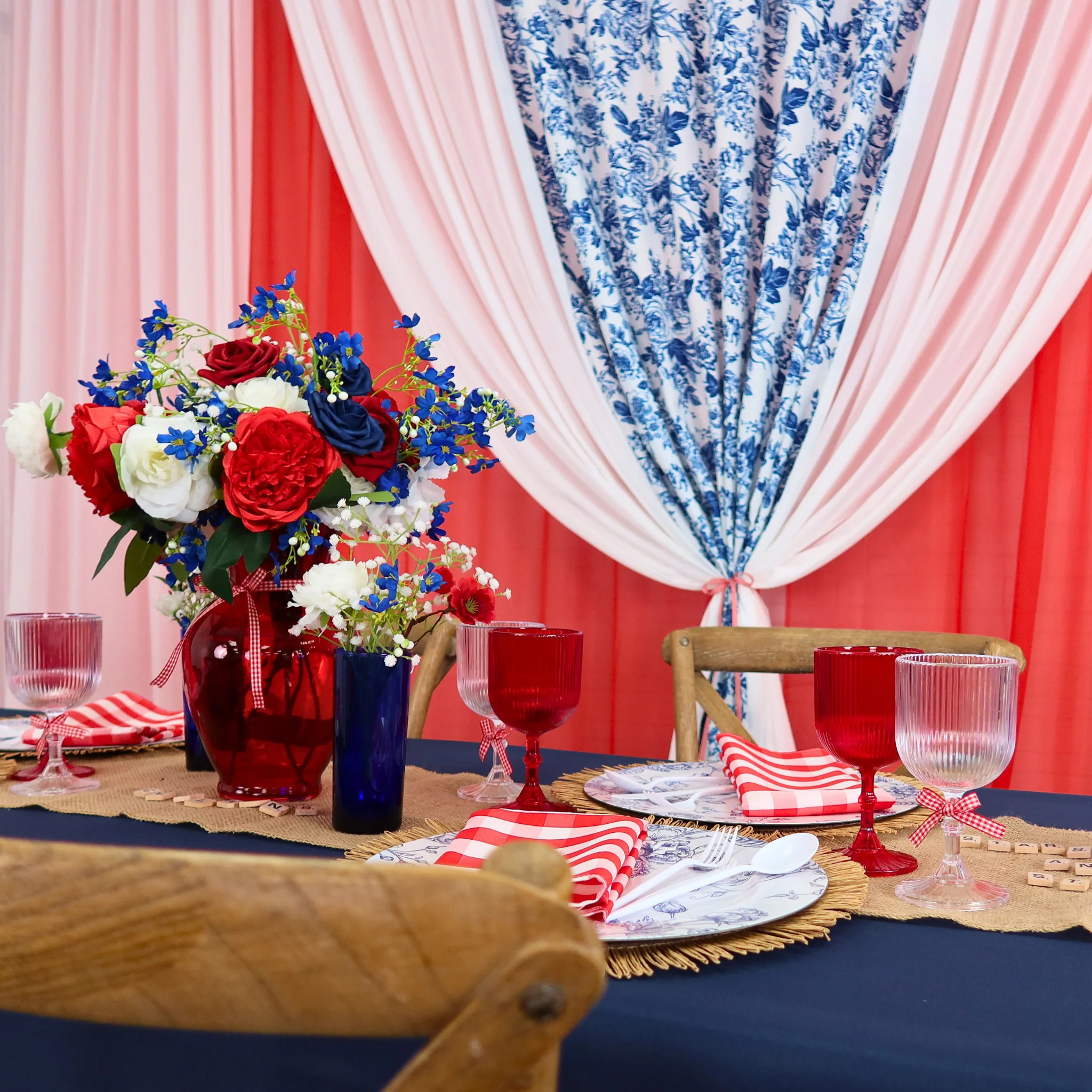 Sheer Voile Flame Retardant (FR) 10ft H x 118" W Drape/Backdrop Curtain Panel - Red - Image 3
