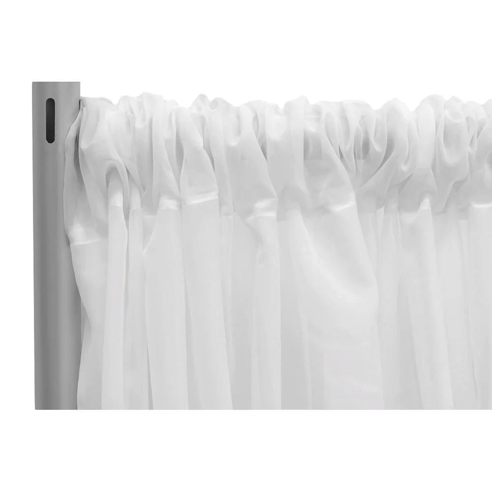 Sheer Voile Flame Retardant (FR) 10ft H x 118" W Drape/Backdrop Curtain Panel - White - Image 2