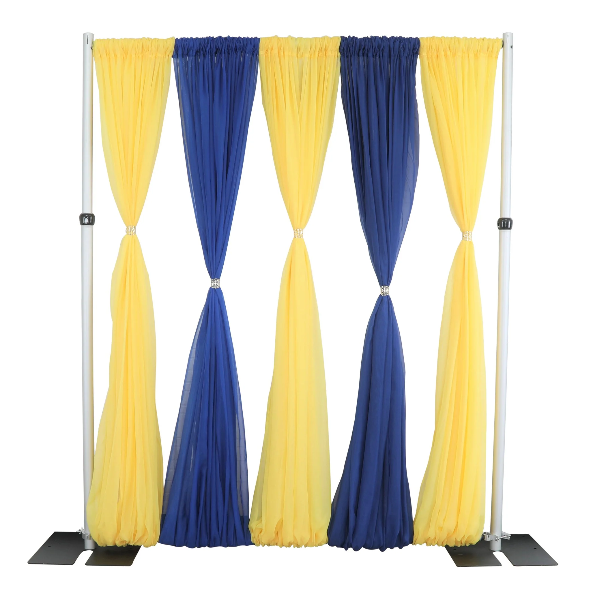 Sheer Voile Flame Retardant (FR) 12ft H x 118" W Drape/Backdrop Curtain Panel - Canary Yellow - Image 3