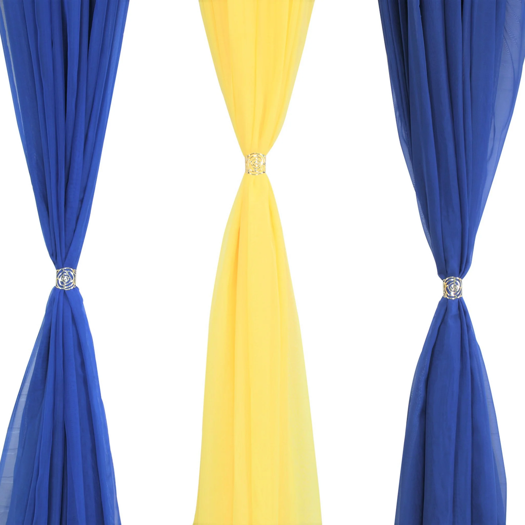 Sheer Voile Flame Retardant (FR) 12ft H x 118" W Drape/Backdrop Curtain Panel - Royal Blue - Image 2