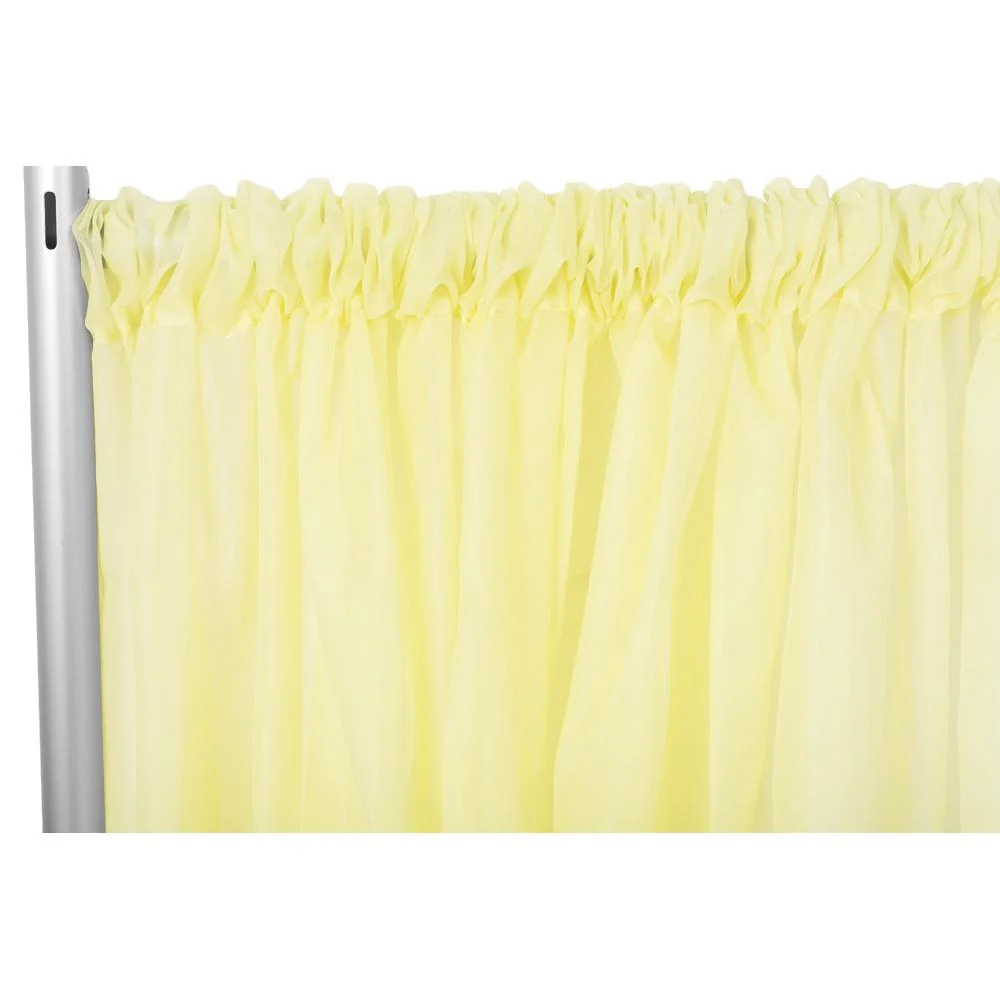 Sheer Voile Flame Retardant (FR) 14ft H x 118" W Drape/Backdrop Curtain Panel - Yellow