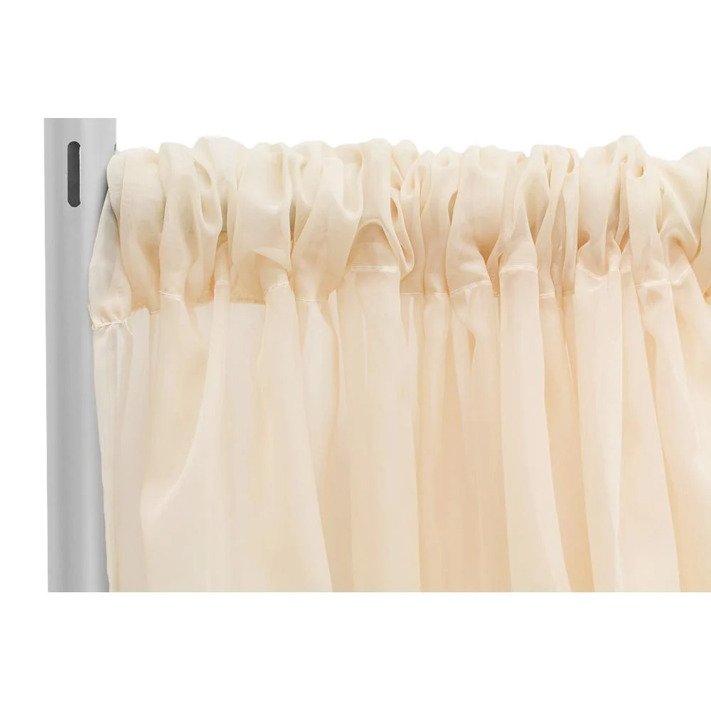 Sheer Voile Flame Retardant (FR) 8ft H x 118" W Drape/Backdrop Curtain Panel - Champagne