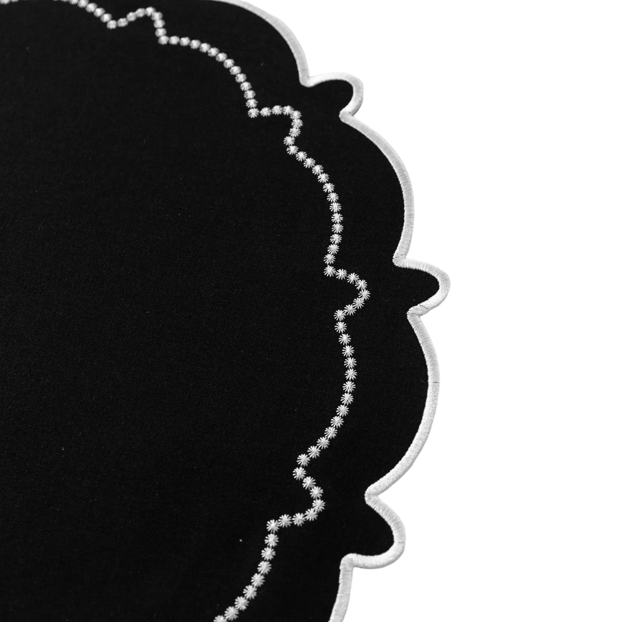 4pc/set Signature Scallop Placemats - Black/White Trim - Image 4