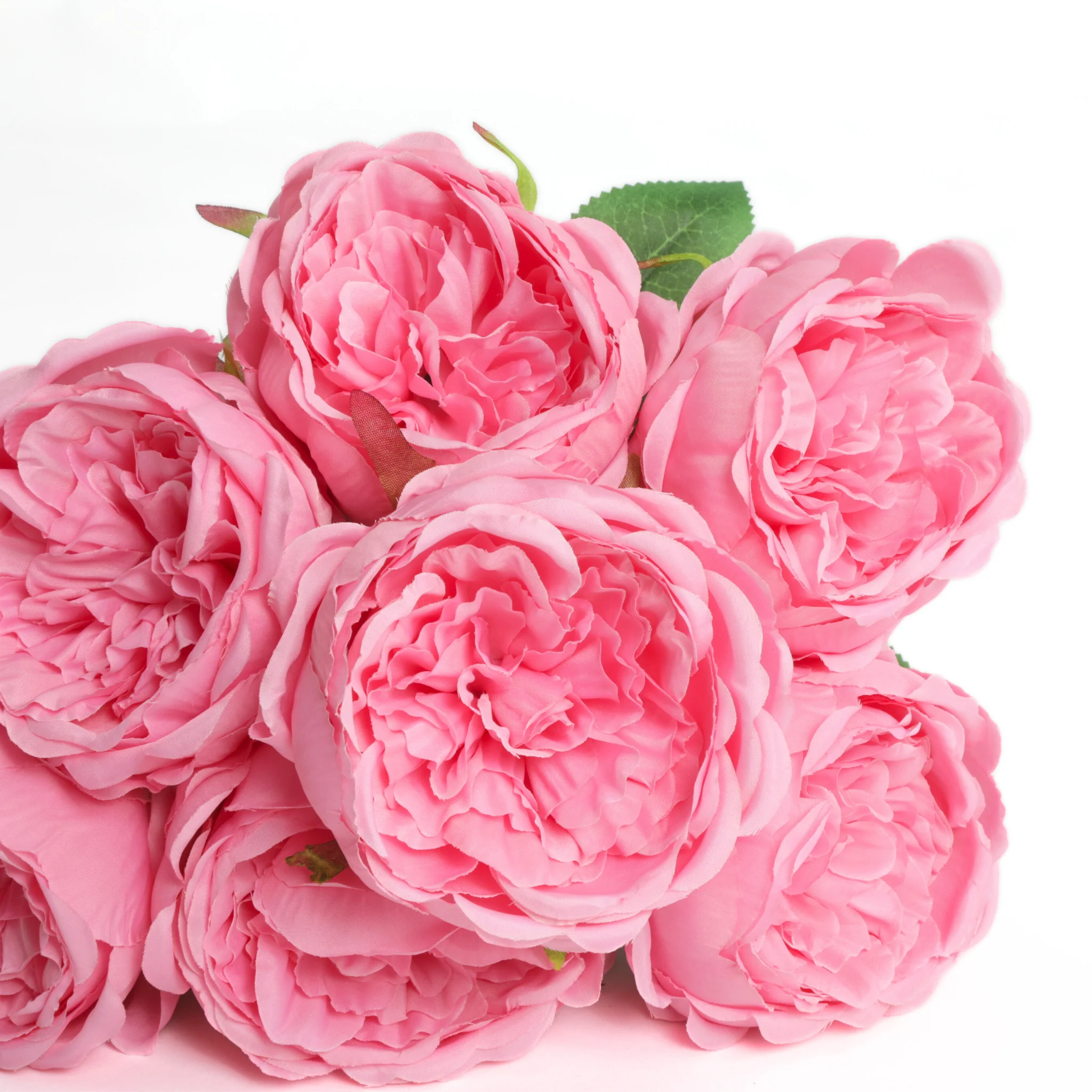 Silk Artificial Peony Flower Bush Bundle - Light Pink - Image 4