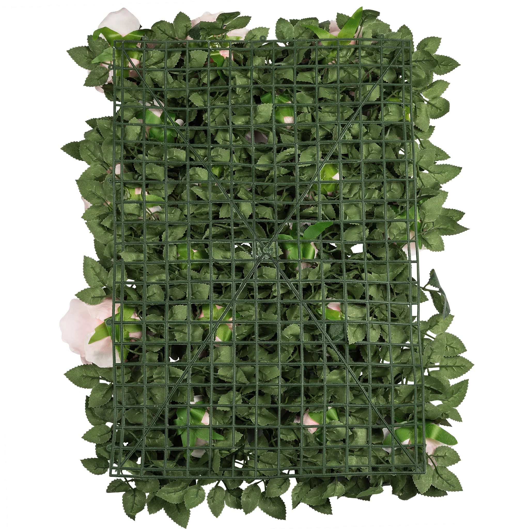 Silk Greenery with Roses Wall Backdrop Panel - Light Pink - Image 2