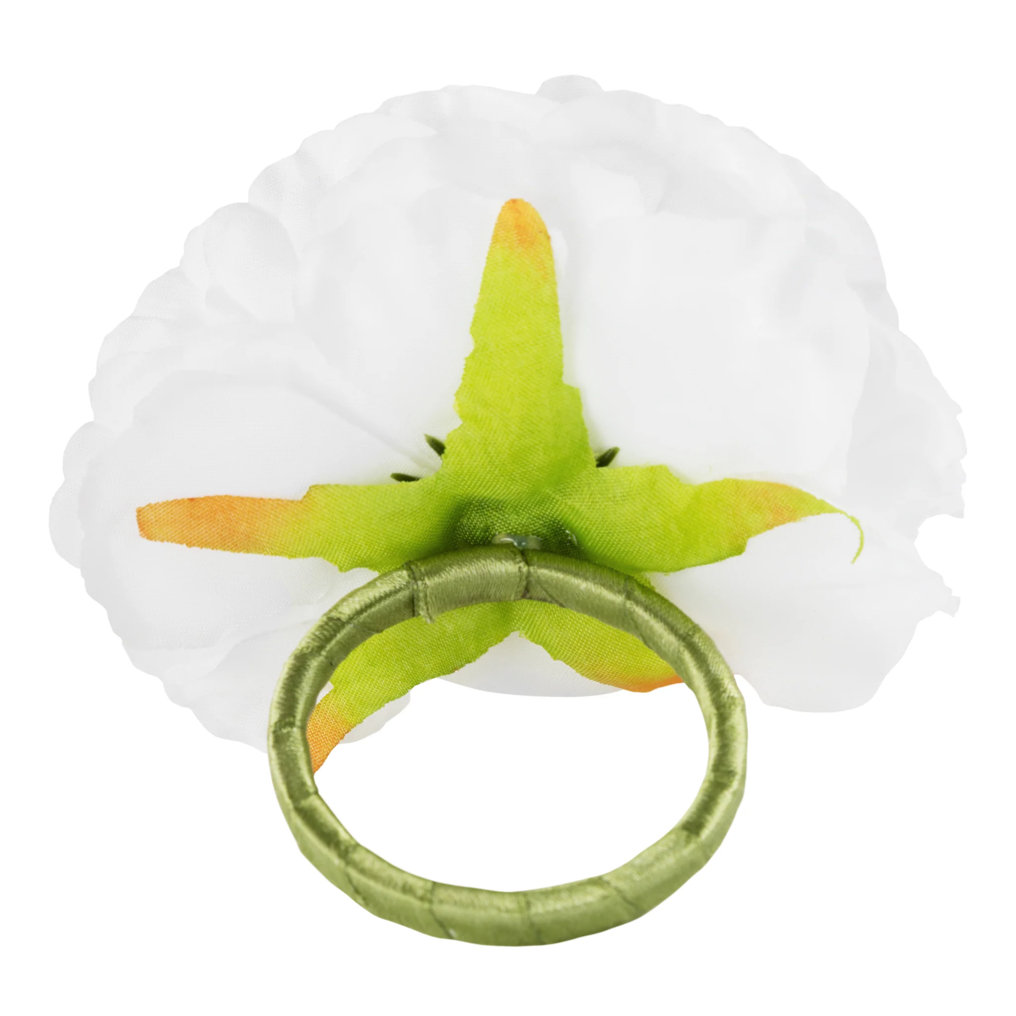 Silk Peony Flower Napkin Ring Holder (10 Count) - White - Image 2