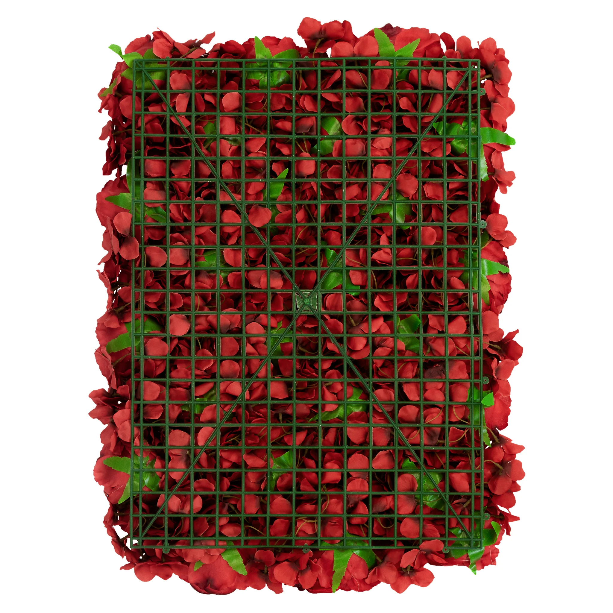 Silk Roses/Hydrangeas Flower Wall Backdrop Panel - Apple Red - Image 3