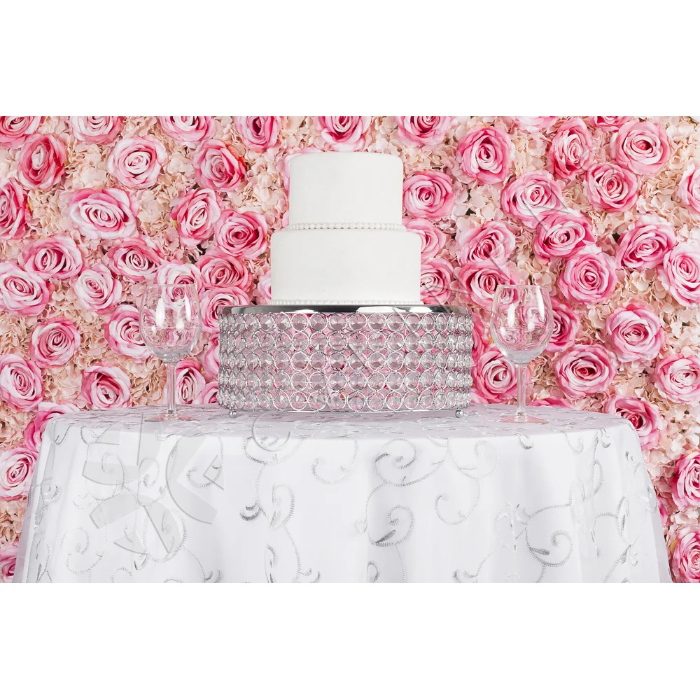 Silk Roses/Hydrangeas Flower Wall Backdrop Panel - Fuchsia & Light Pink - Image 5