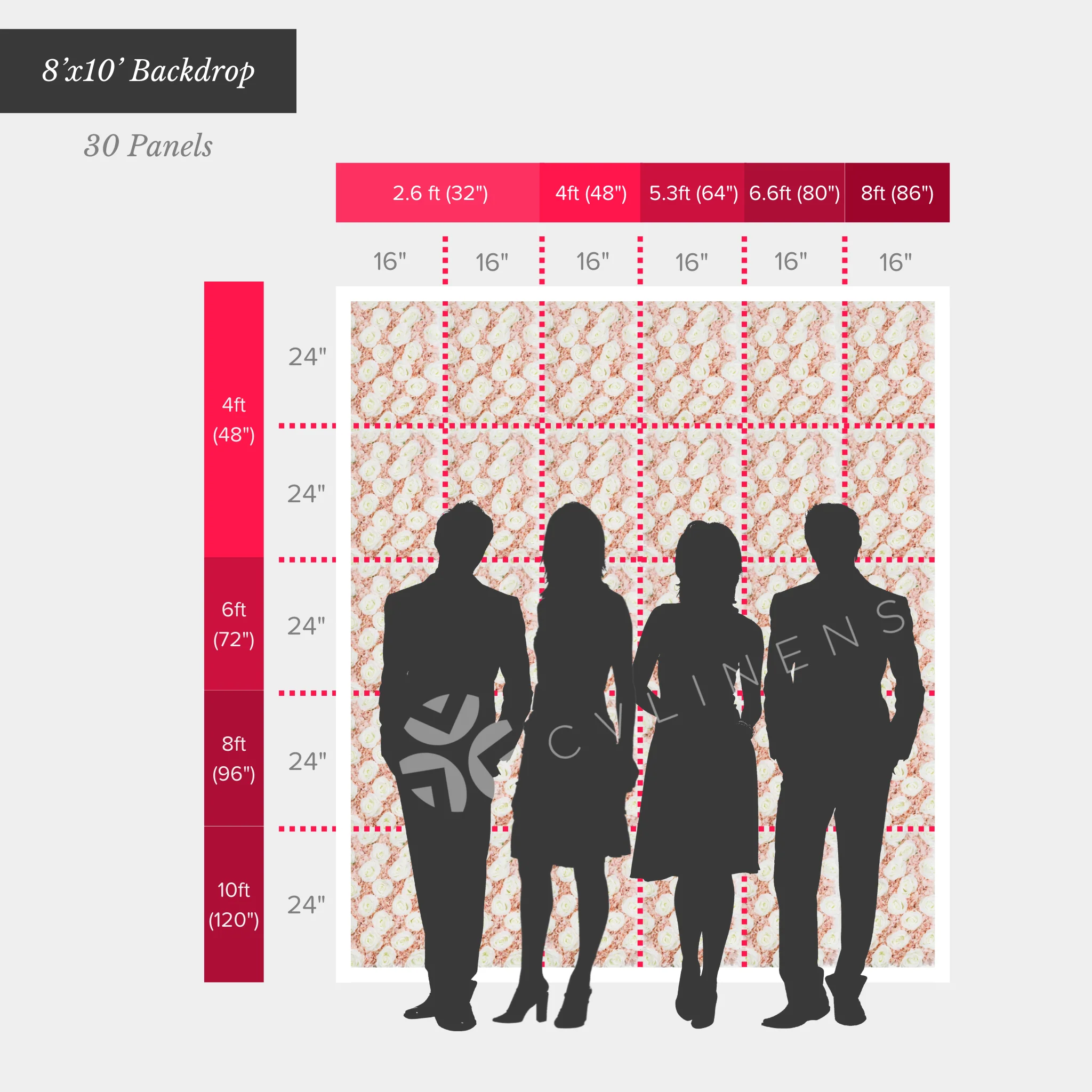 Silk Roses/Hydrangeas Flower Wall Backdrop Panel - Lavender & Pink & Purple - Image 9