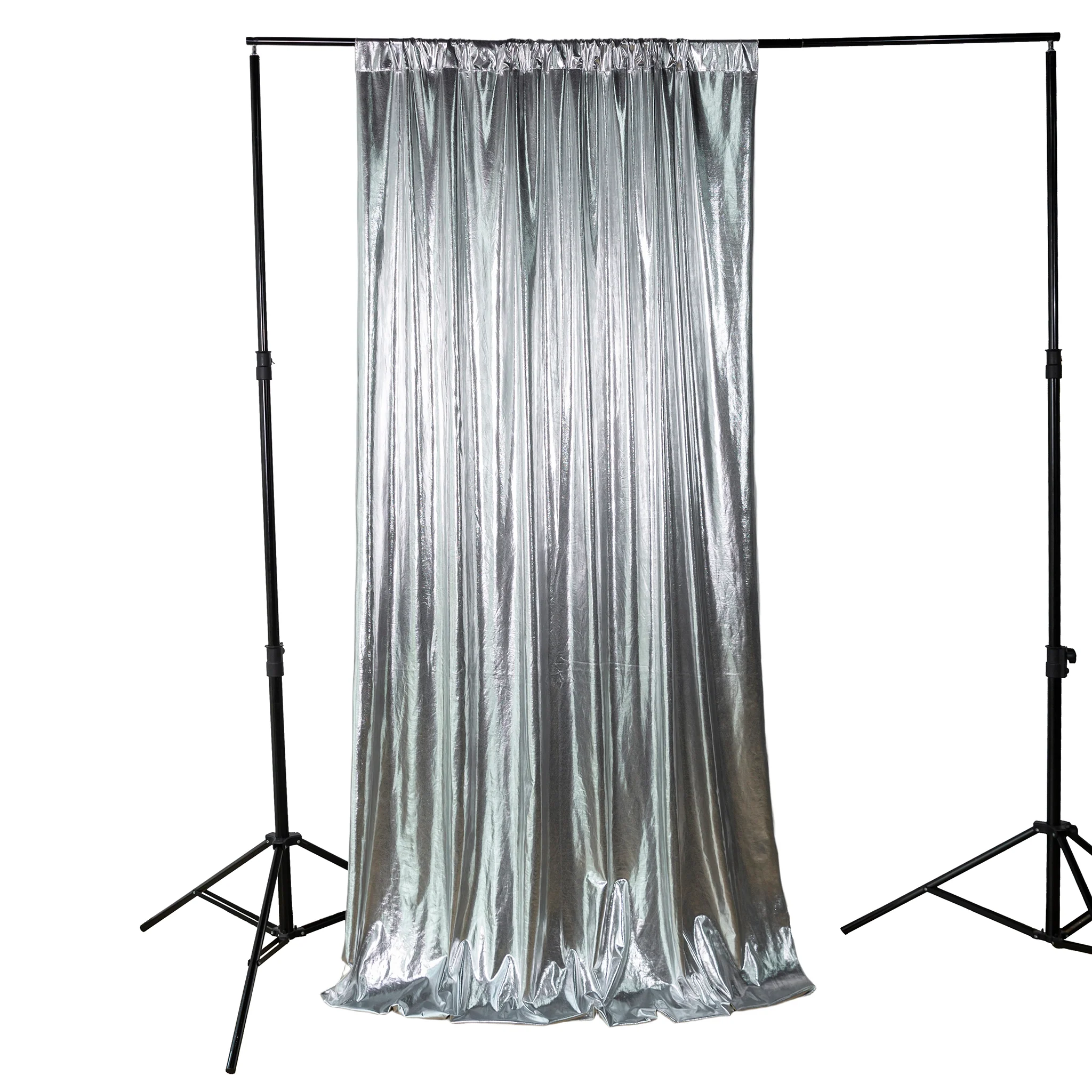Metallic Silver Spandex Drape Curtain – 10ft x 60" Wrinkle-Free Backdrop Panel - Image 5