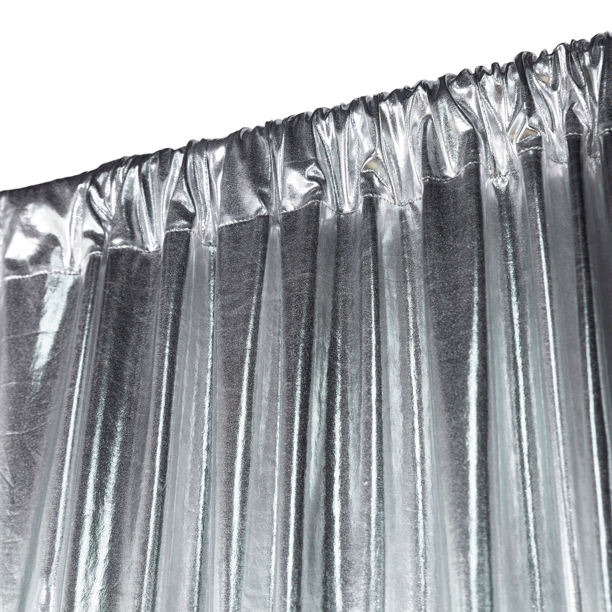 Metallic Silver Spandex Drape Curtain – 14ft x 60" Wrinkle-Free Backdrop Panel - Image 4