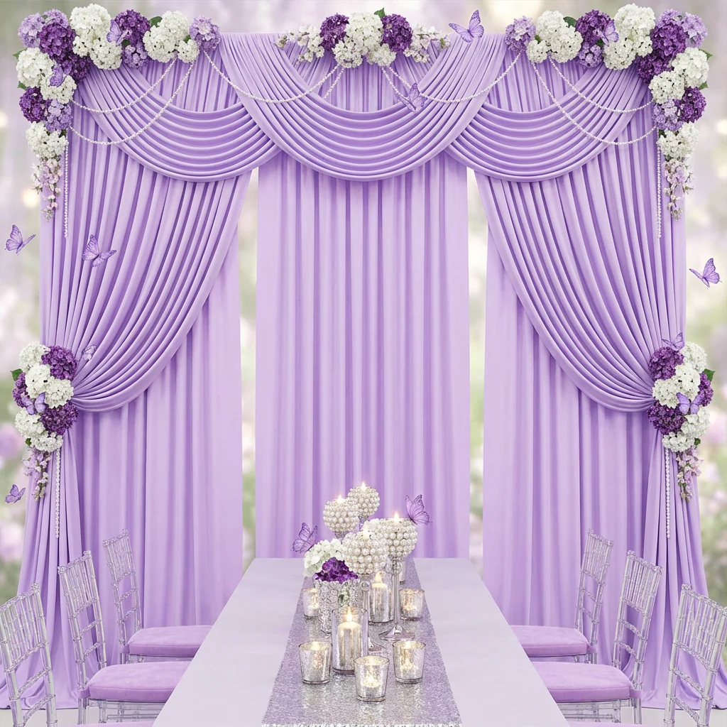 Spandex 4-way Stretch Drape Curtain 10ft H x 60" W - Lavender - Image 3