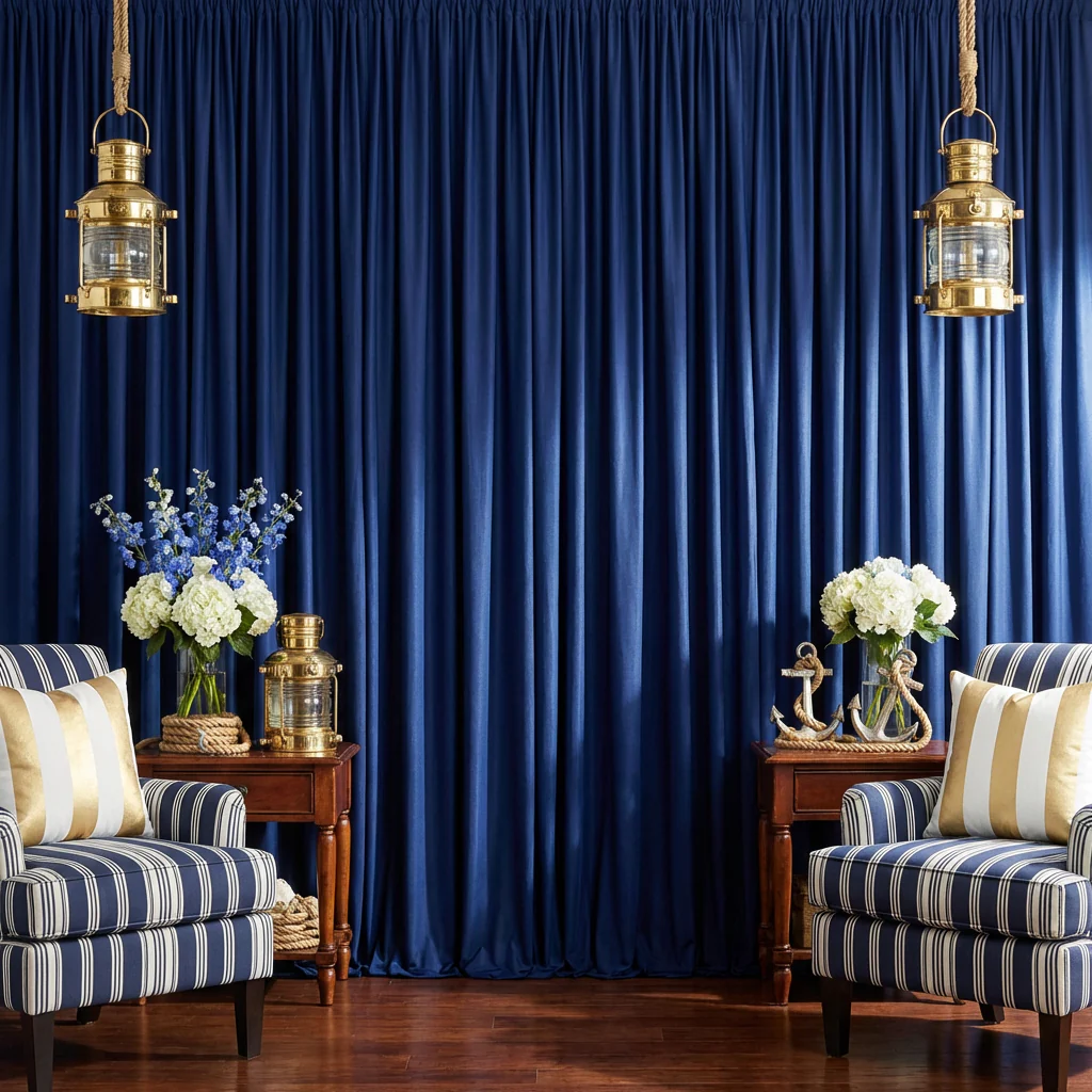 Spandex 4-way Stretch Drape Curtain 10ft H x 60" W - Navy Blue - Image 2