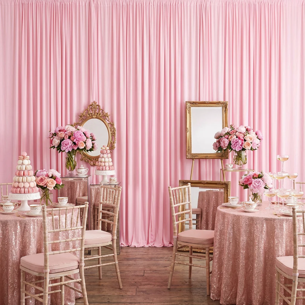 Spandex 4-way Stretch Drape Curtain 10ft H x 60" W - Pink - Image 2