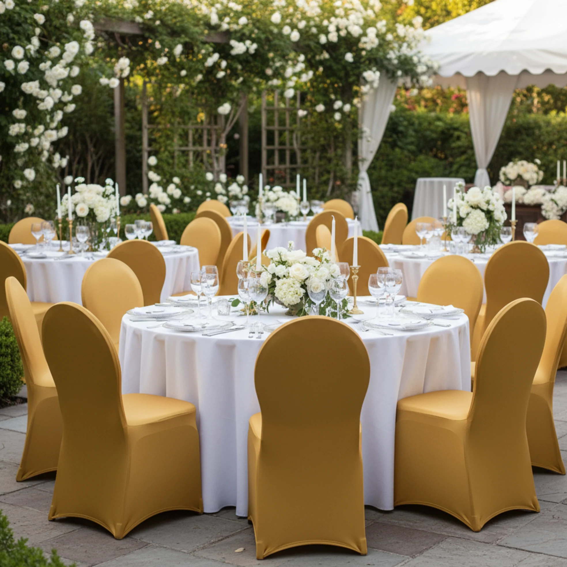 Spandex Banquet Chair Cover - Gold - Image 2