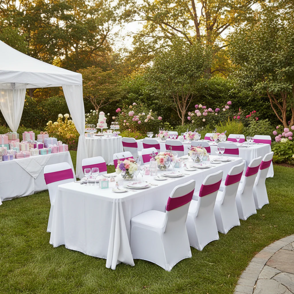 Spandex Chair Band - Fuchsia - Image 3