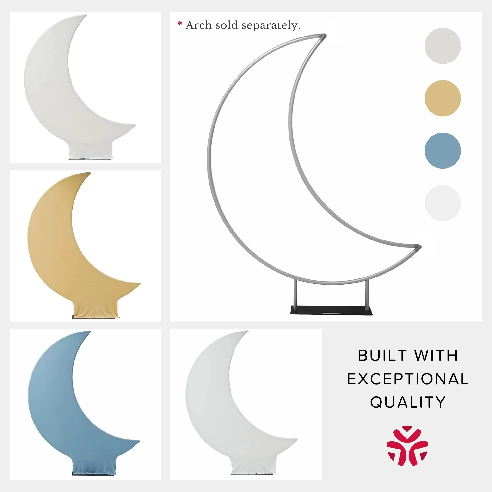 Spandex Crescent Moon Arch Cover - Baby Blue - Image 5