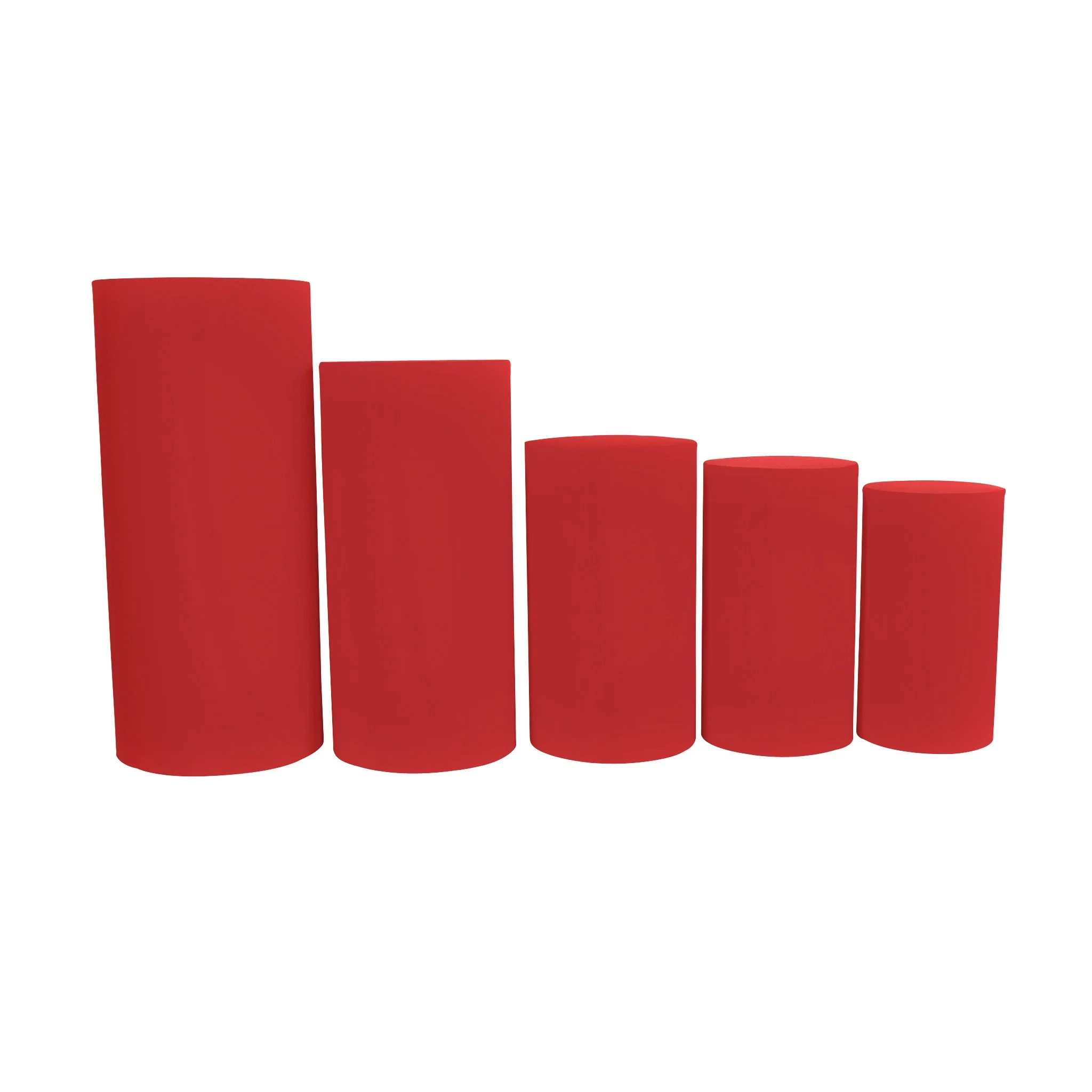 Spandex Pillar Covers for Metal Cylinder Pedestal Stands 5 pcs/set - Red - Image 2