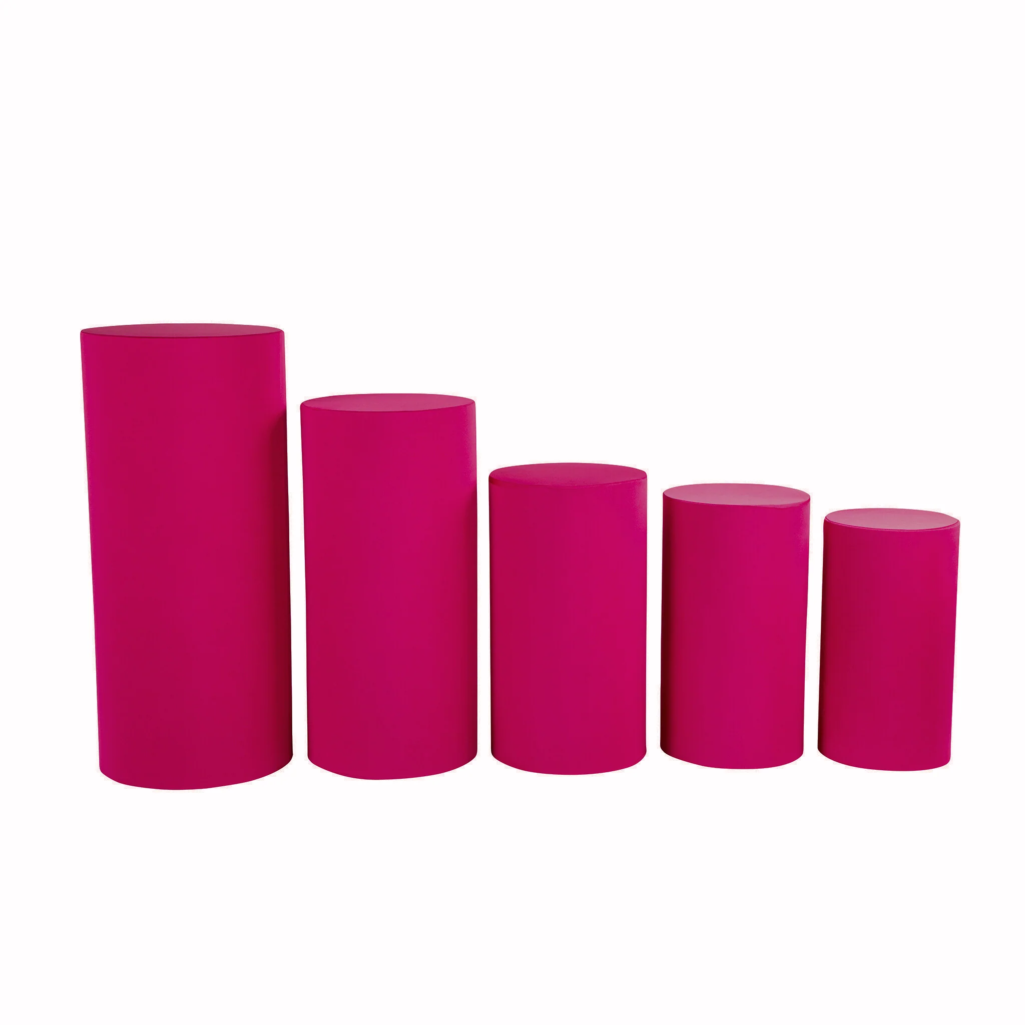 Spandex Pillar Covers for Metal Cylinder Pedestal Stands 5 pcs/set - Fuchsia - Image 5