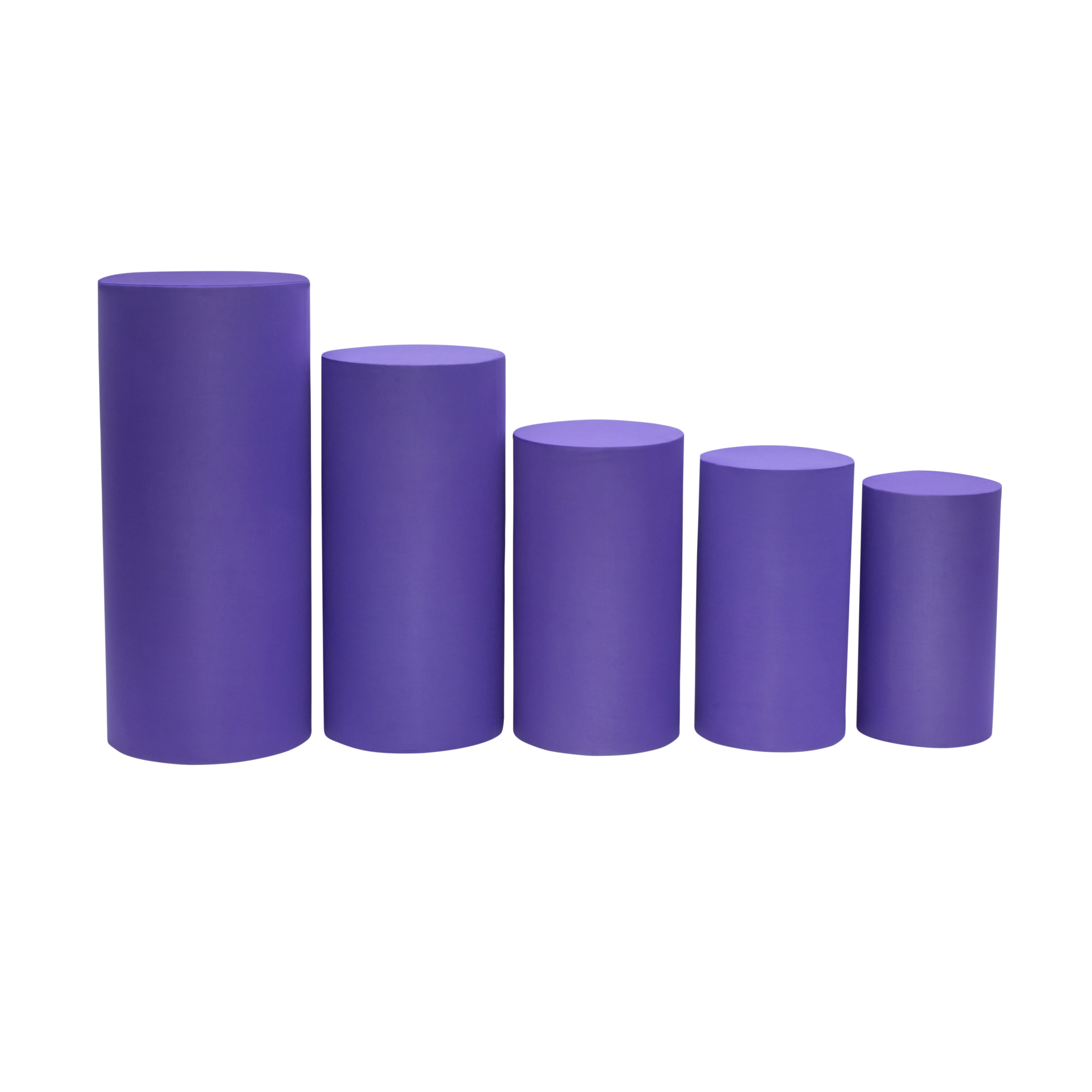 Spandex Pillar Covers for Metal Cylinder Pedestal Stands 5 pcs/set - Purple - Image 2